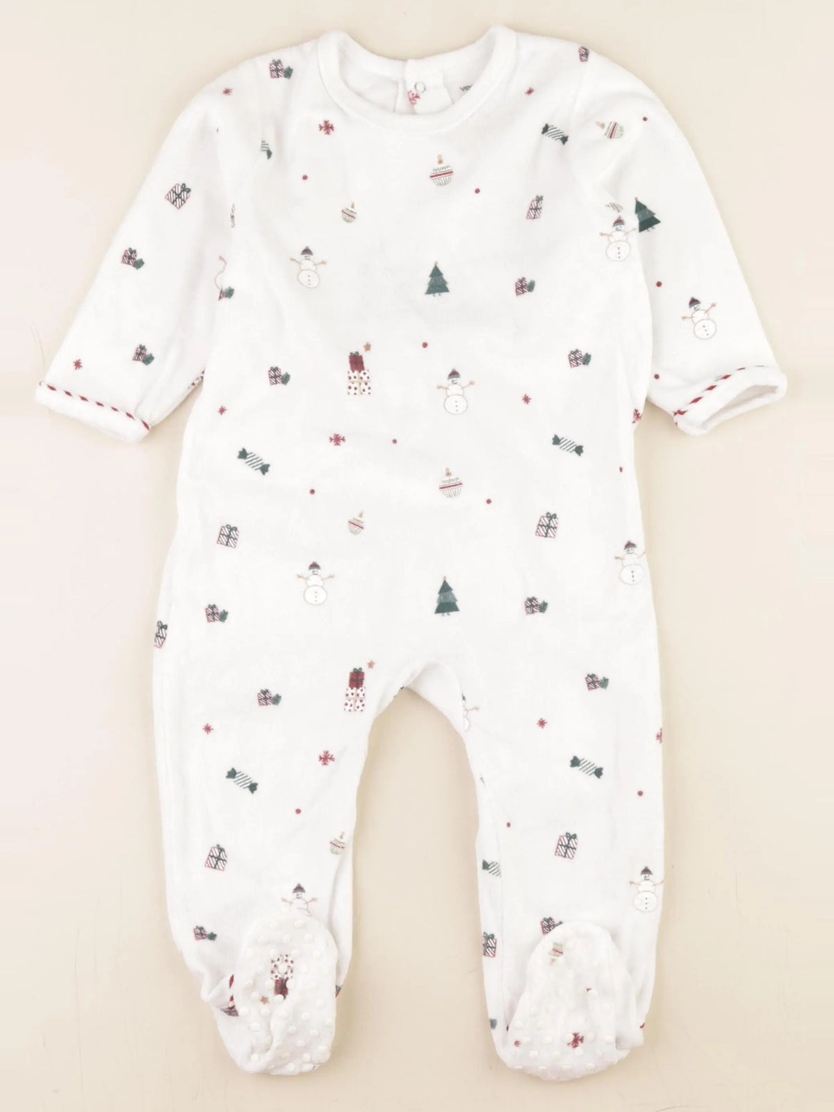 Vertbaudet - pyjama velours blanc - 18 mois