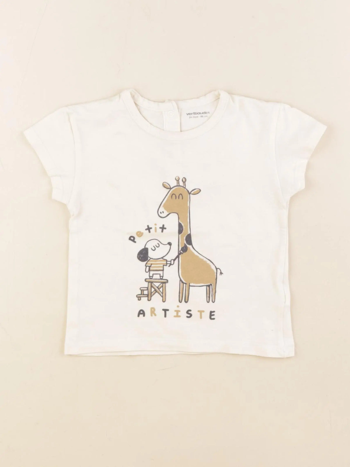 Vertbaudet - tee-shirt blanc - 24 mois