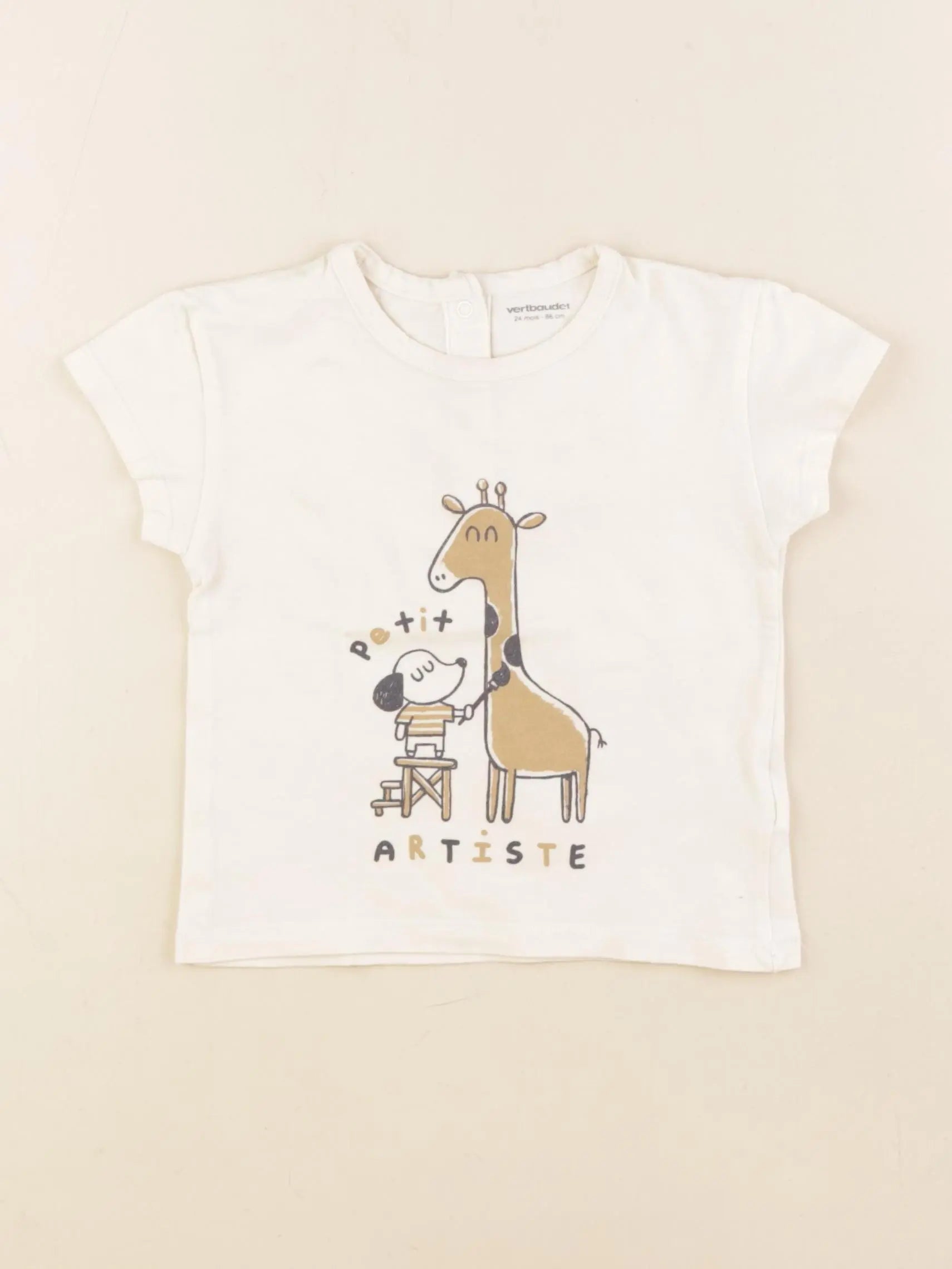 Vertbaudet - tee-shirt blanc - 24 mois