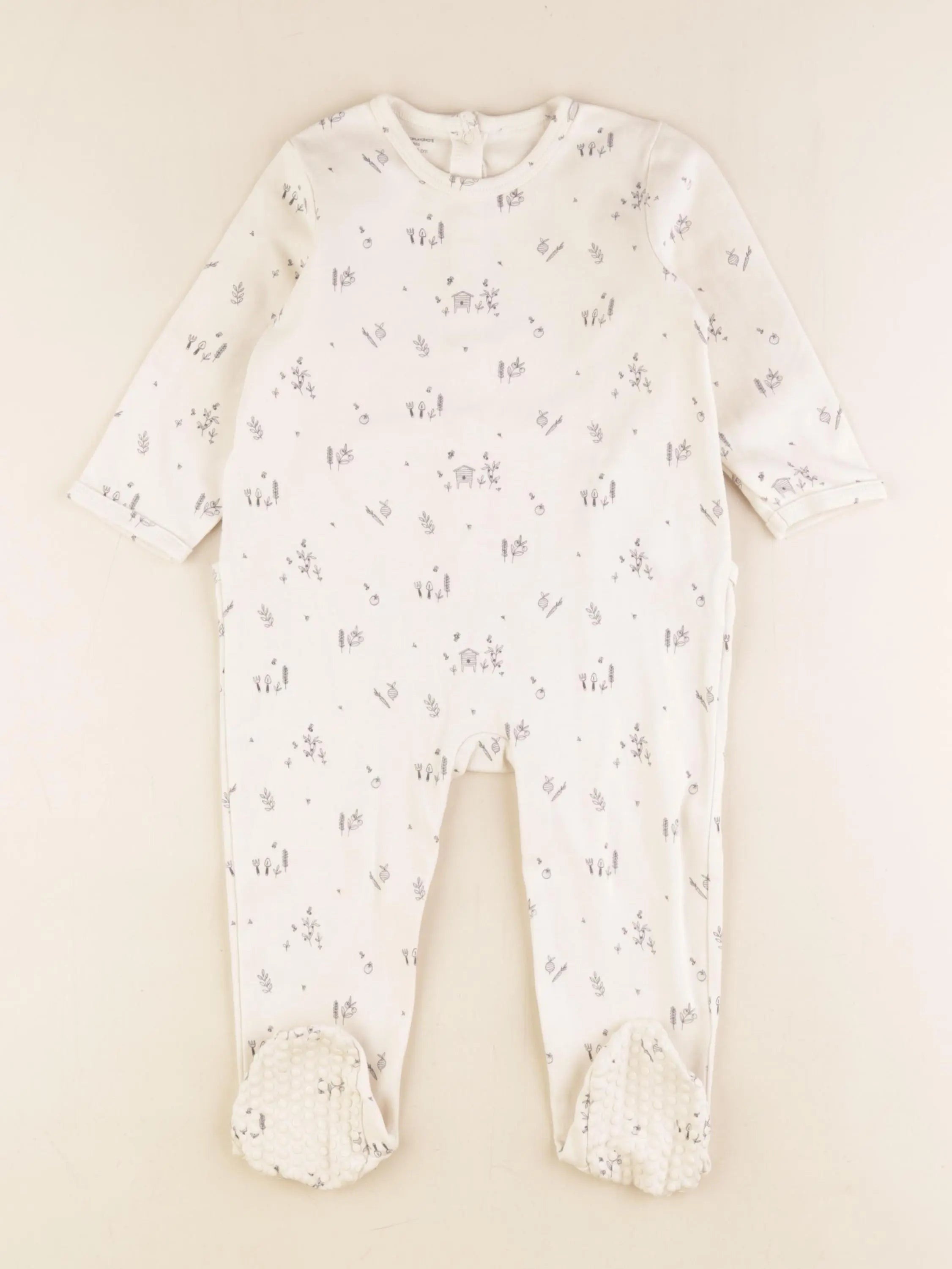 Vertbaudet - pyjama coton blanc - 24 mois