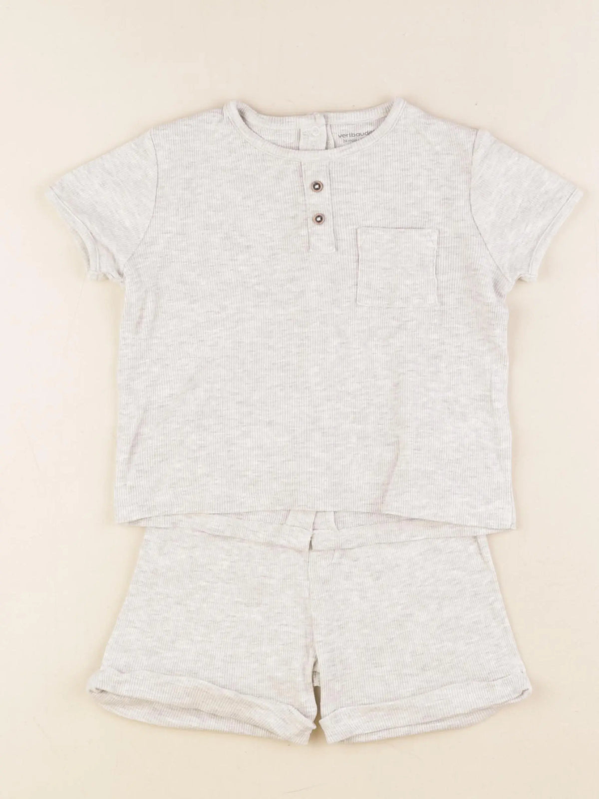 Vertbaudet - pyjama coton gris - 24 mois