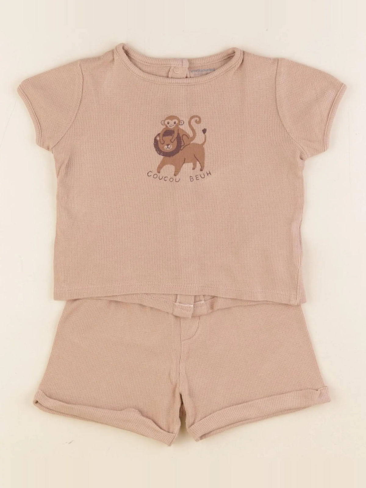 Vertbaudet - pyjama coton marron - 24 mois