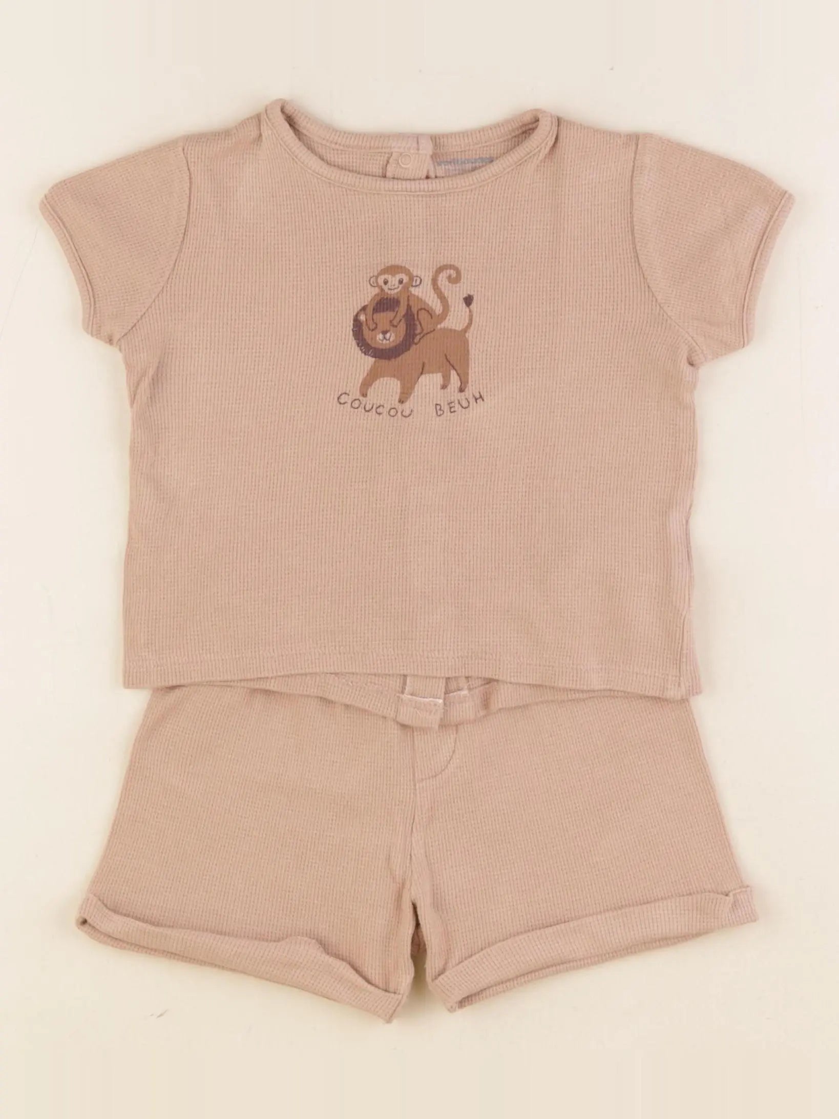 Vertbaudet - pyjama coton marron - 24 mois