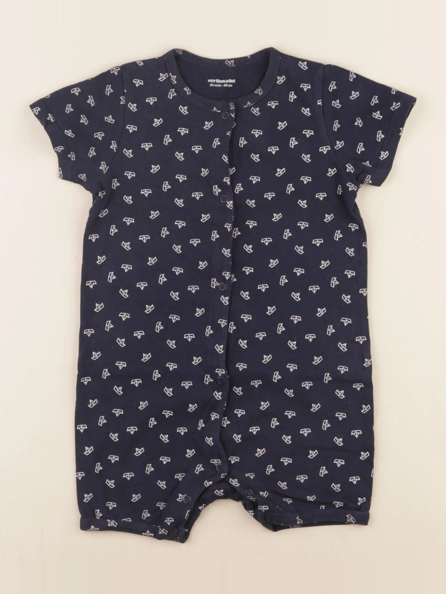 Vertbaudet - pyjama coton bleu - 24 mois