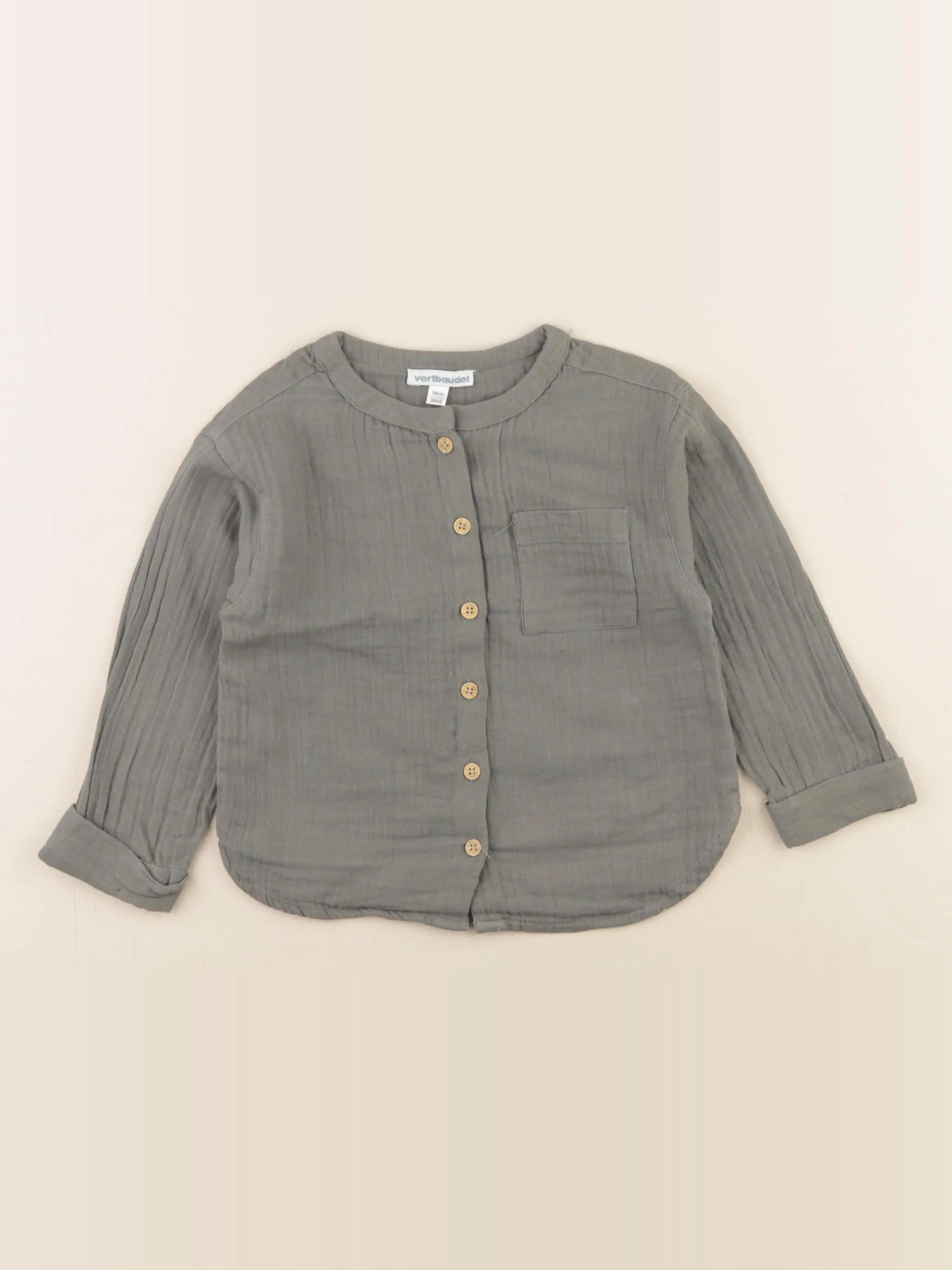 Vertbaudet - chemise vert - 3 ans