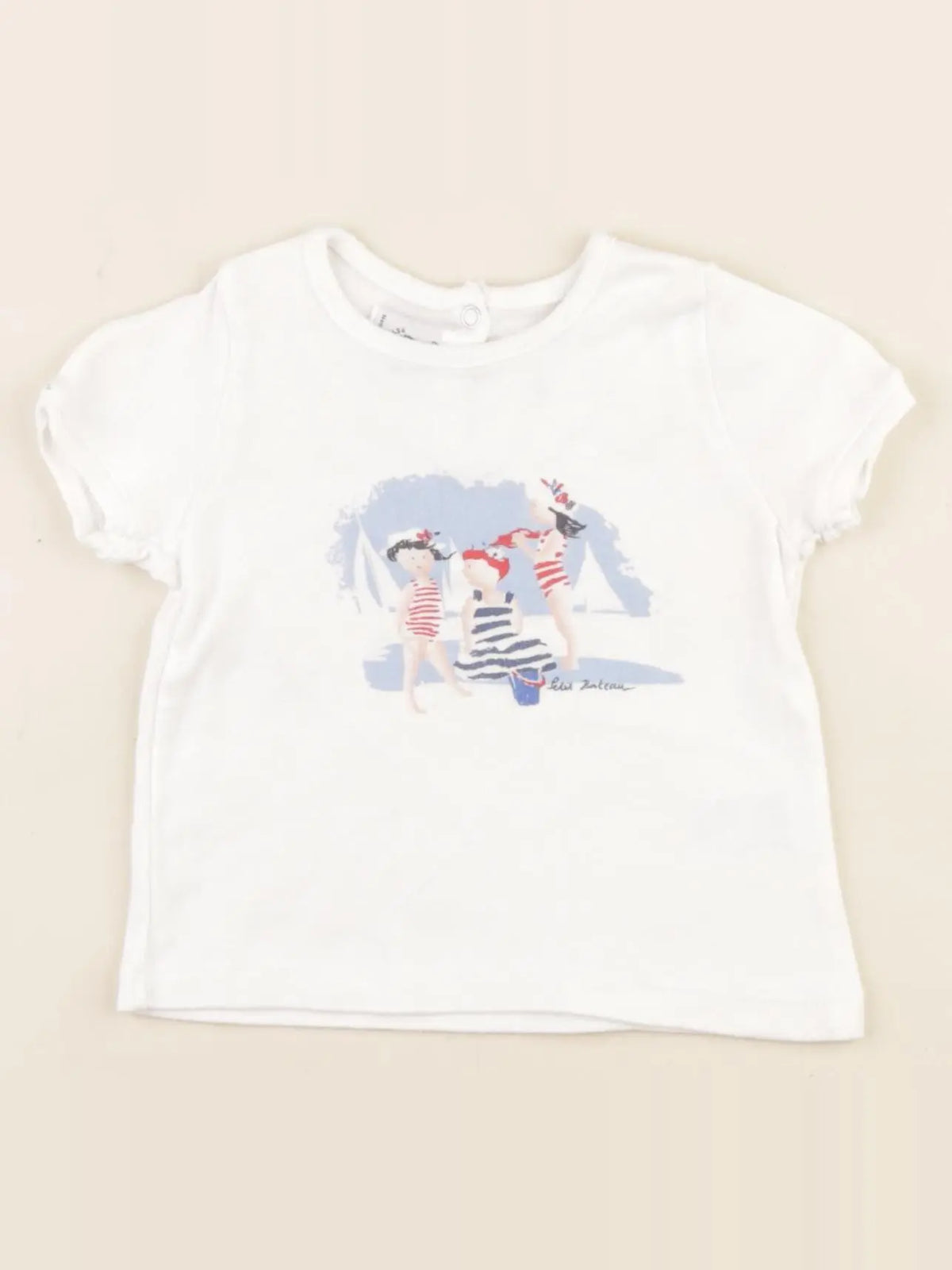 Petit Bateau - tee-shirt blanc - 6 mois