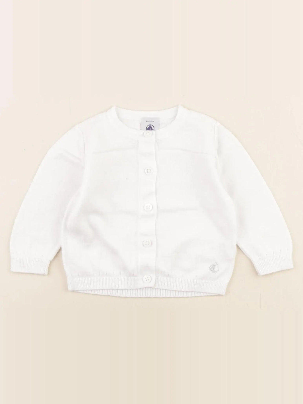 Petit Bateau - gilet blanc - 6 mois