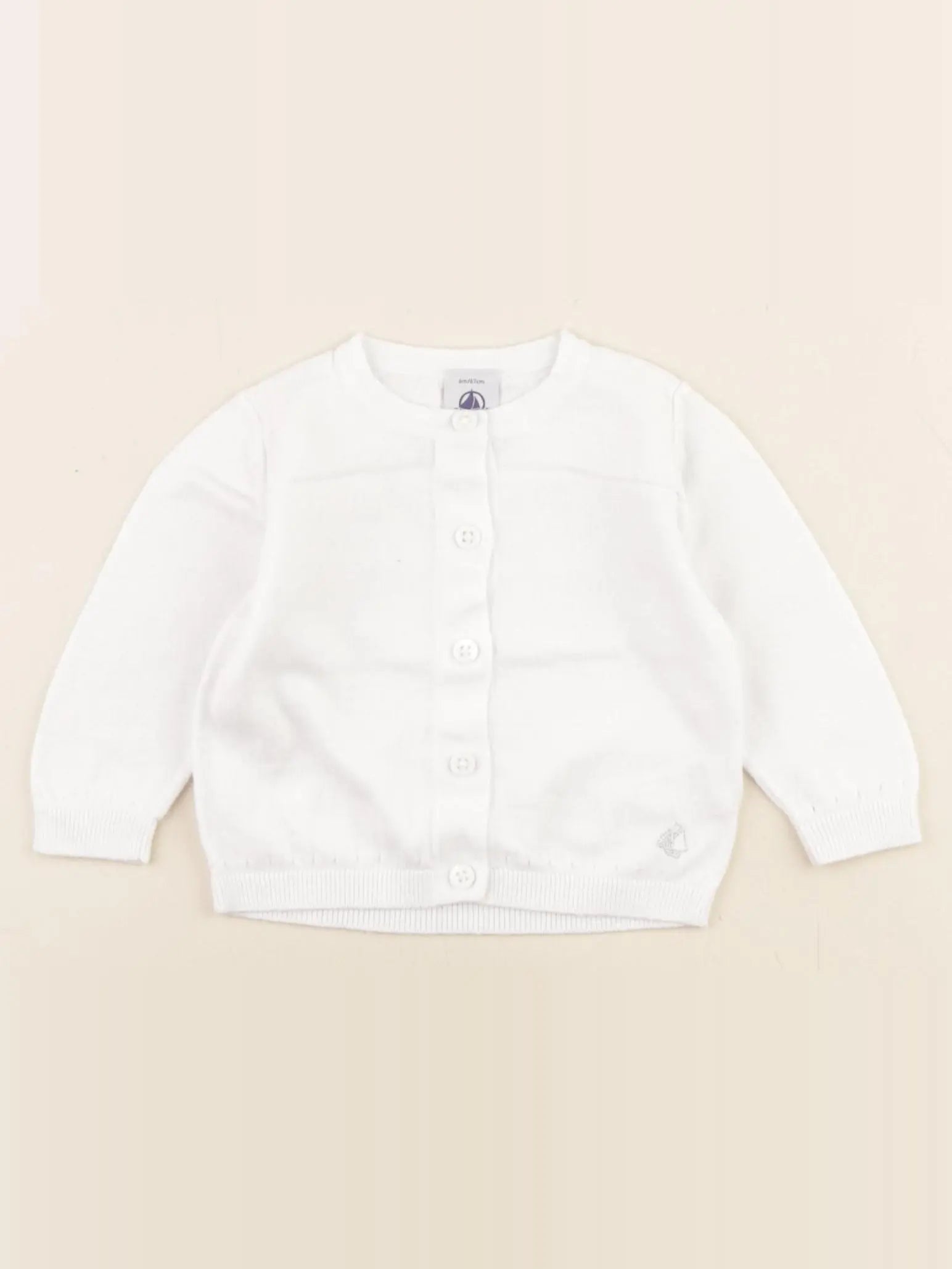 Petit Bateau - gilet blanc - 6 mois