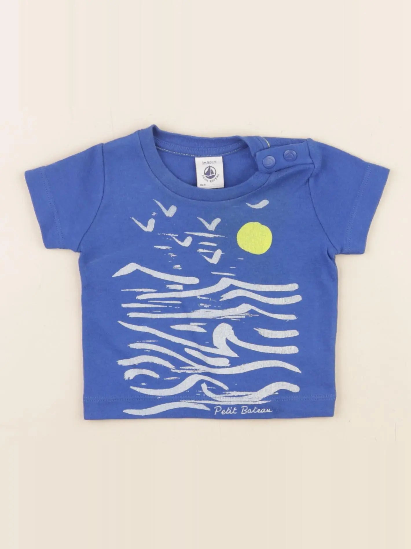 Petit Bateau - tee-shirt bleu - 3 mois