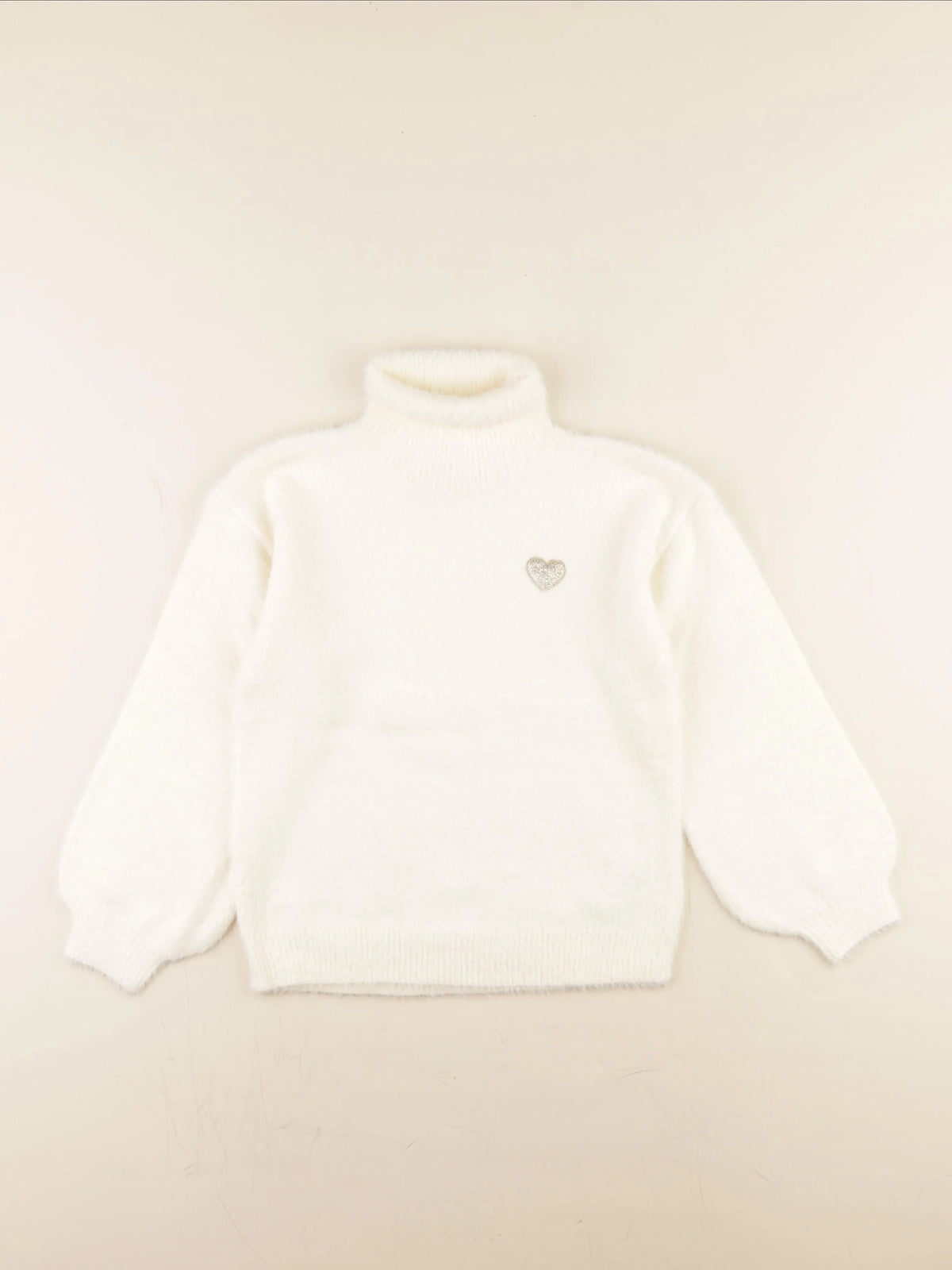 Vertbaudet - pull beige, or - 8 ans