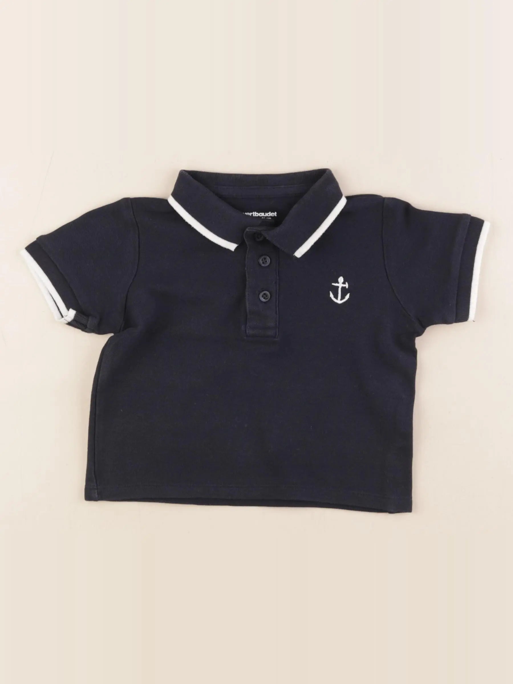 Vertbaudet - polo noir - 18 mois