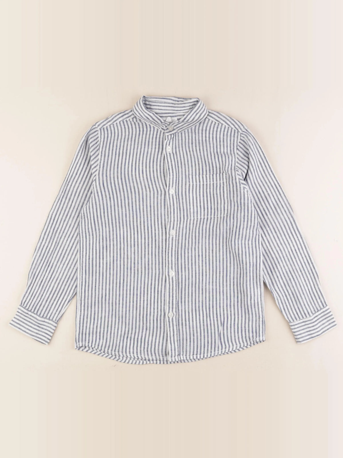 Vertbaudet - chemise blanc, bleu - 10 ans