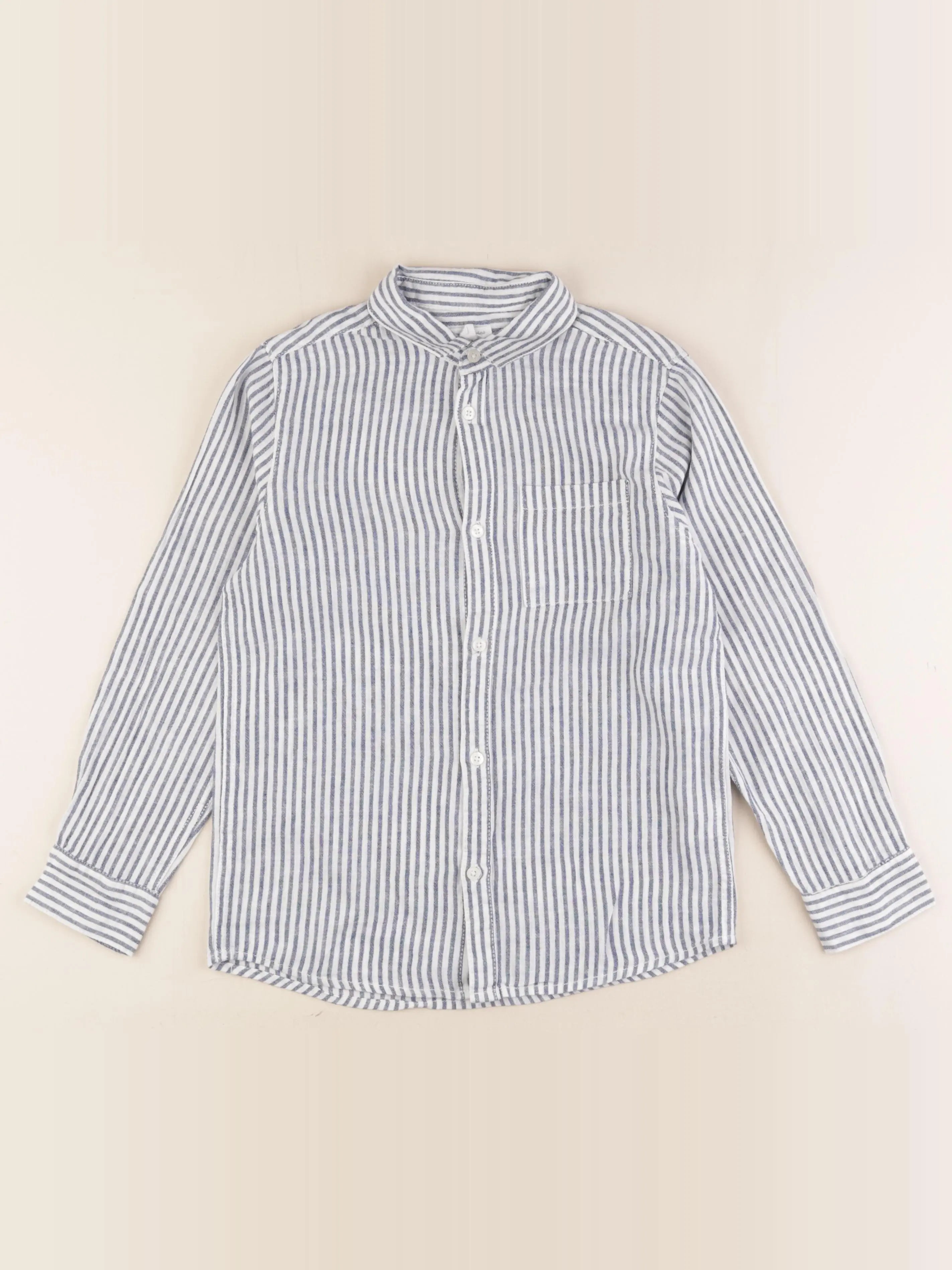 Vertbaudet - chemise blanc, bleu - 10 ans