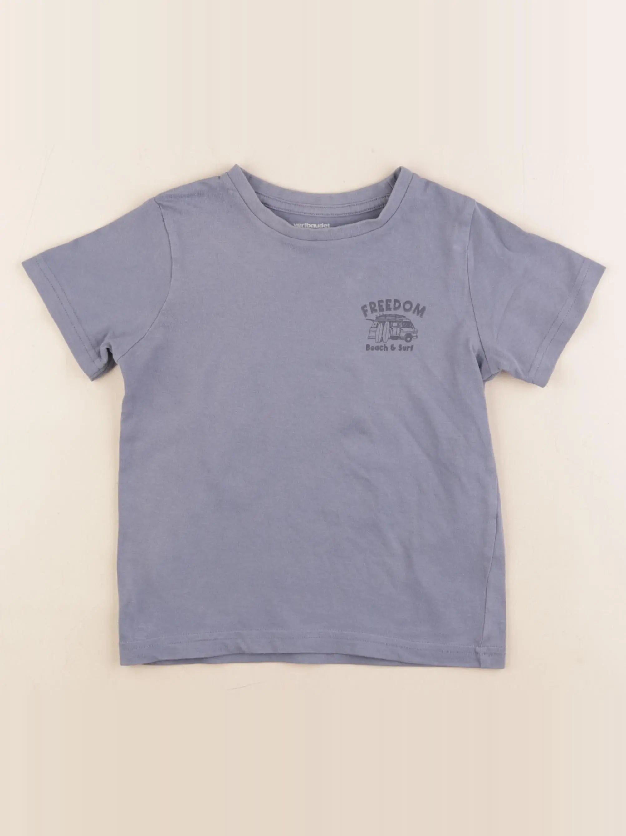 Vertbaudet - tee-shirt bleu - 5 ans