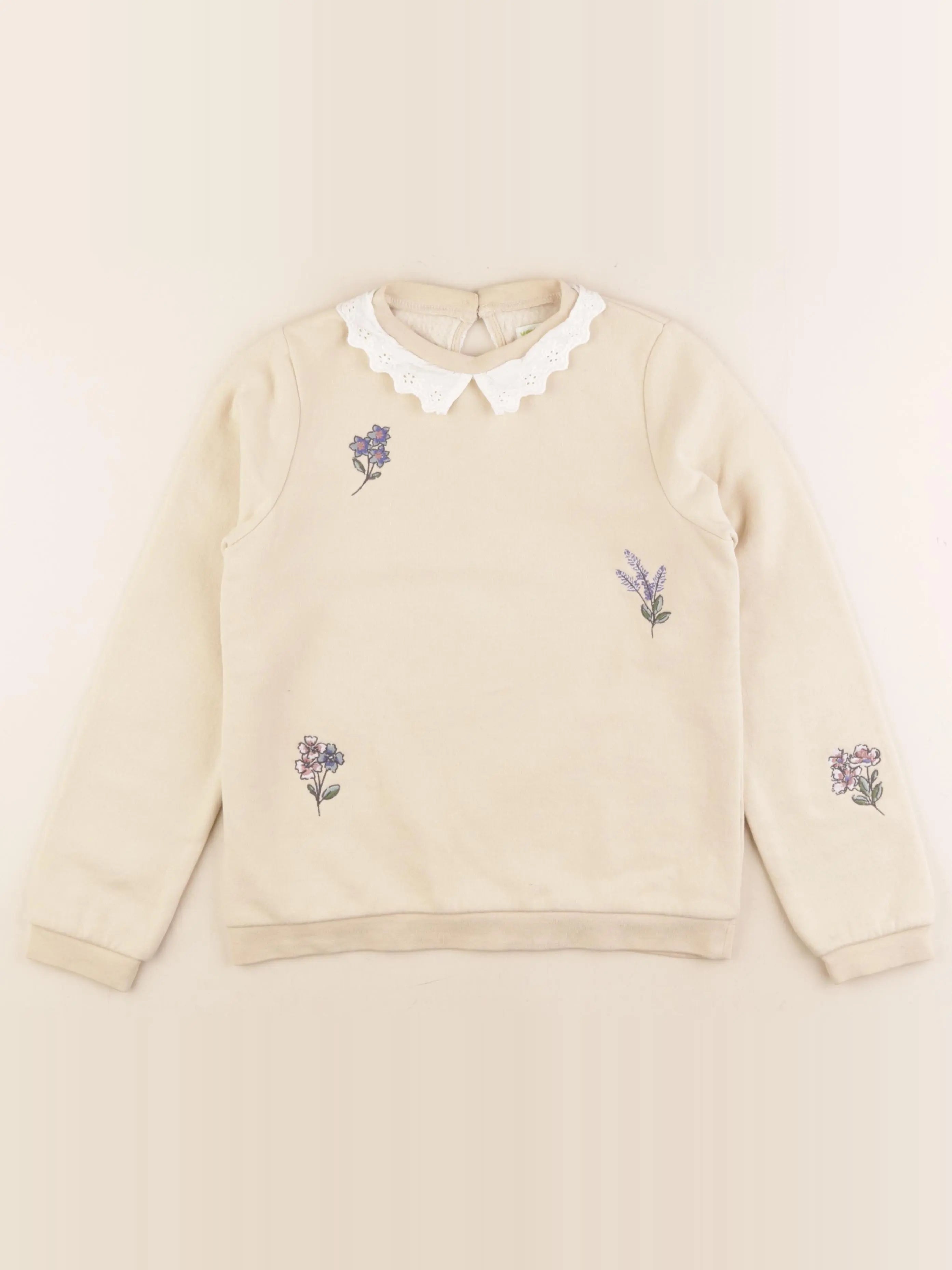 Vertbaudet - sweat beige - 10 ans