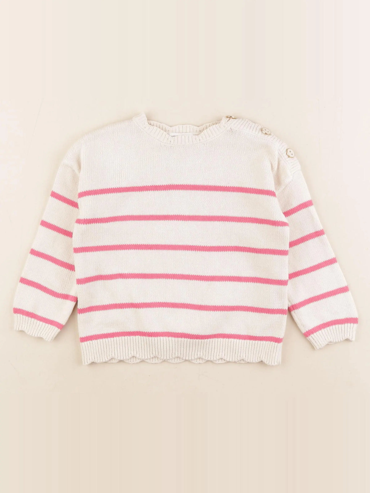 Vertbaudet - pull beige - 3 ans