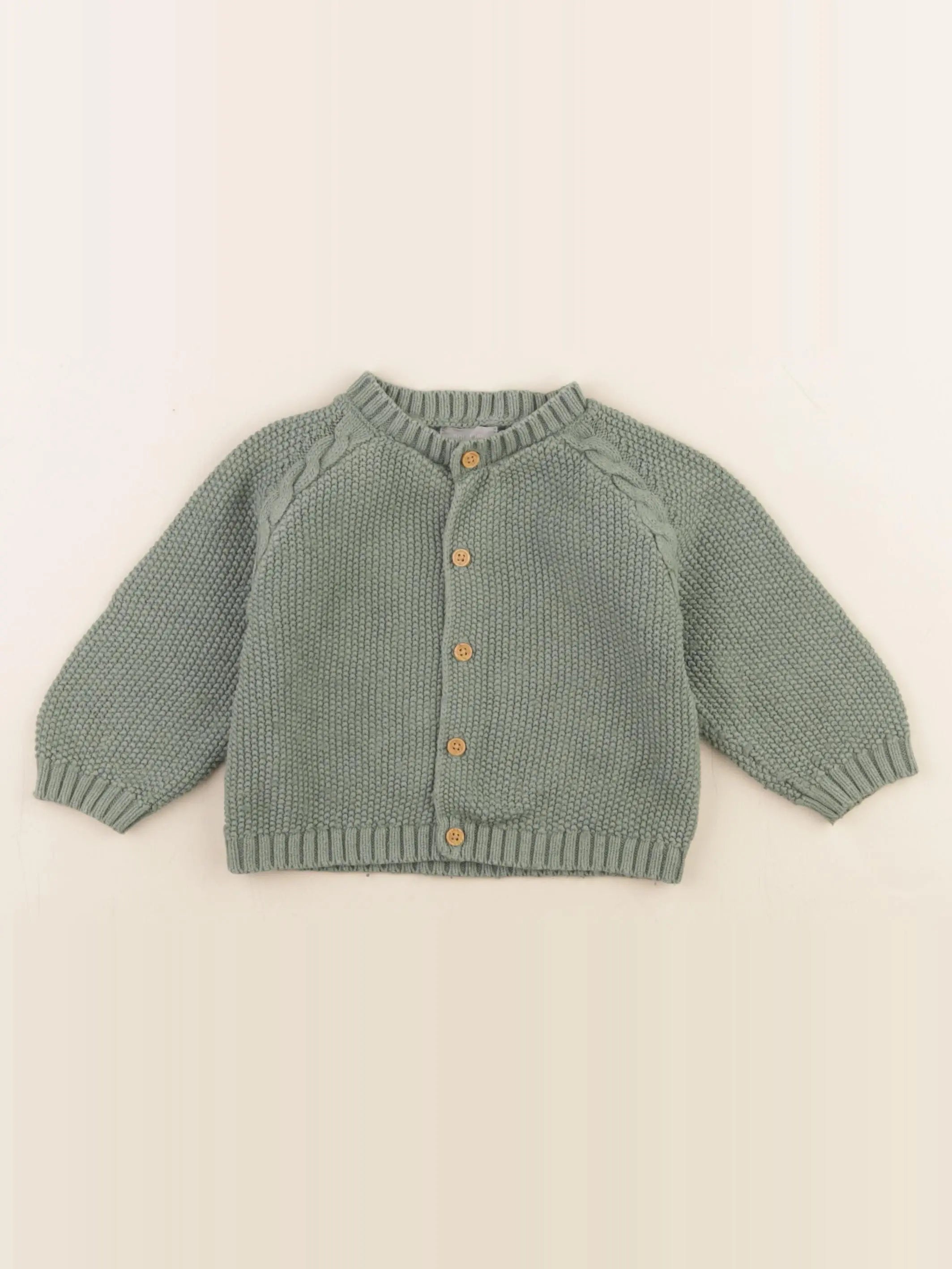 Boutchou - gilet vert - 12 mois