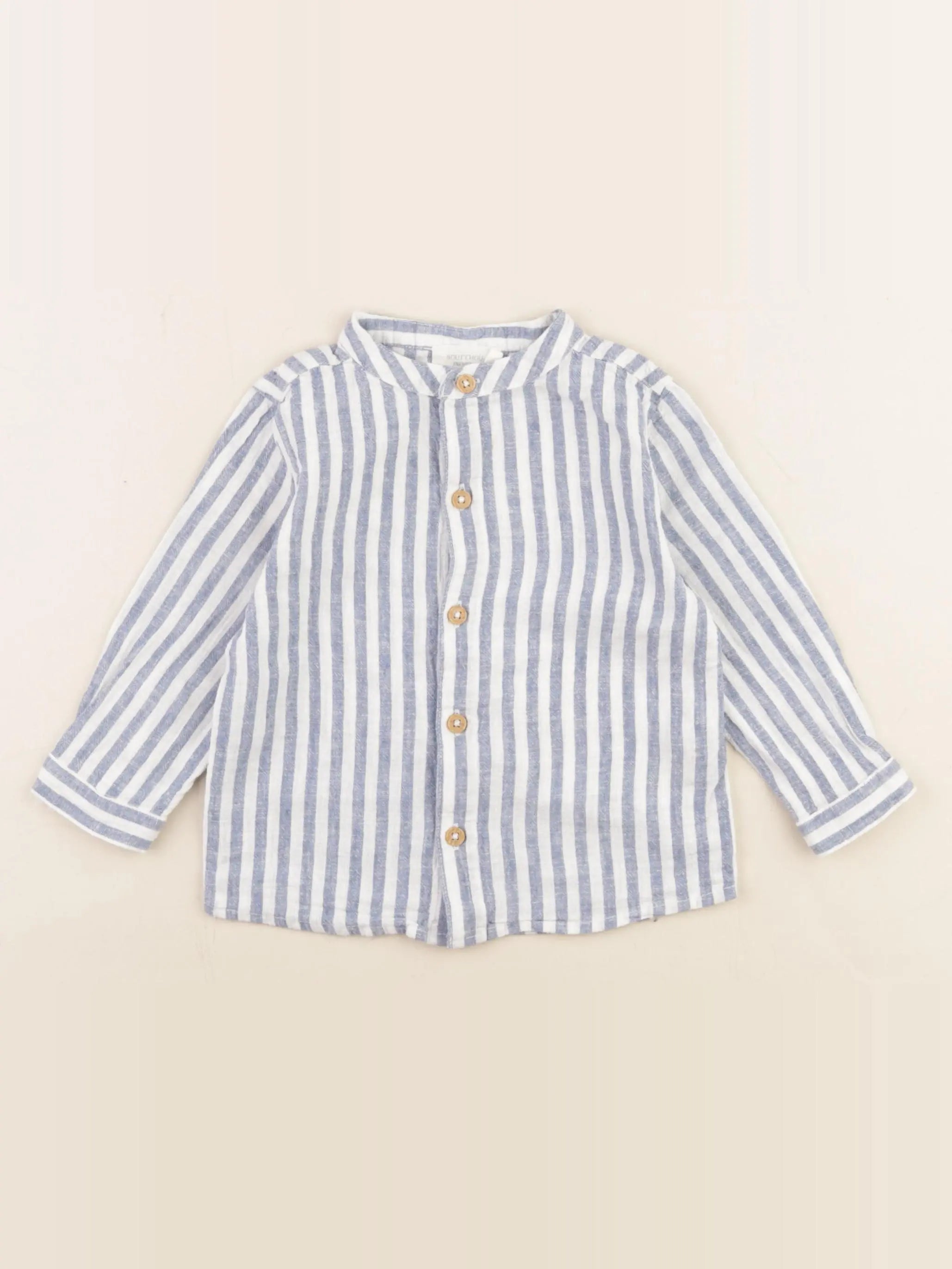 Boutchou - chemise bleu - 12 mois