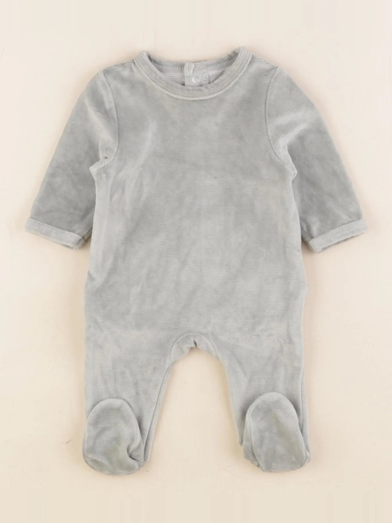 Vertbaudet - pyjama velours vert - 1 mois