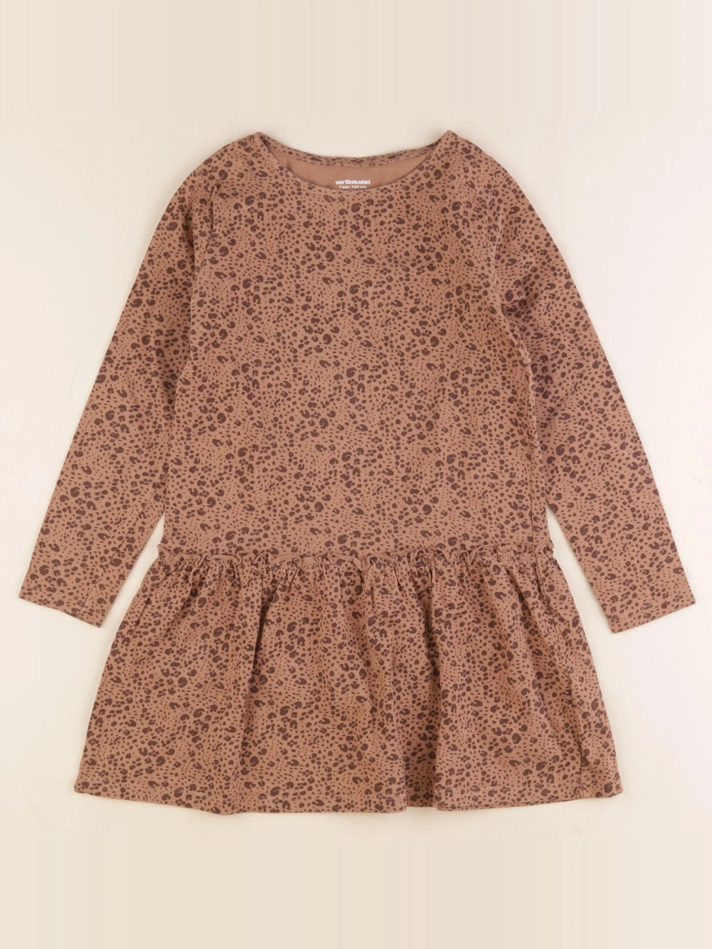 Vertbaudet - robe marron - 7 ans