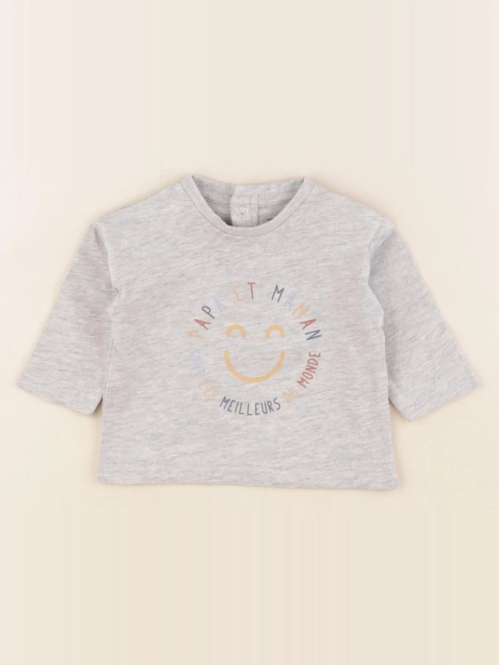 Vertbaudet - tee-shirt gris - 3 mois