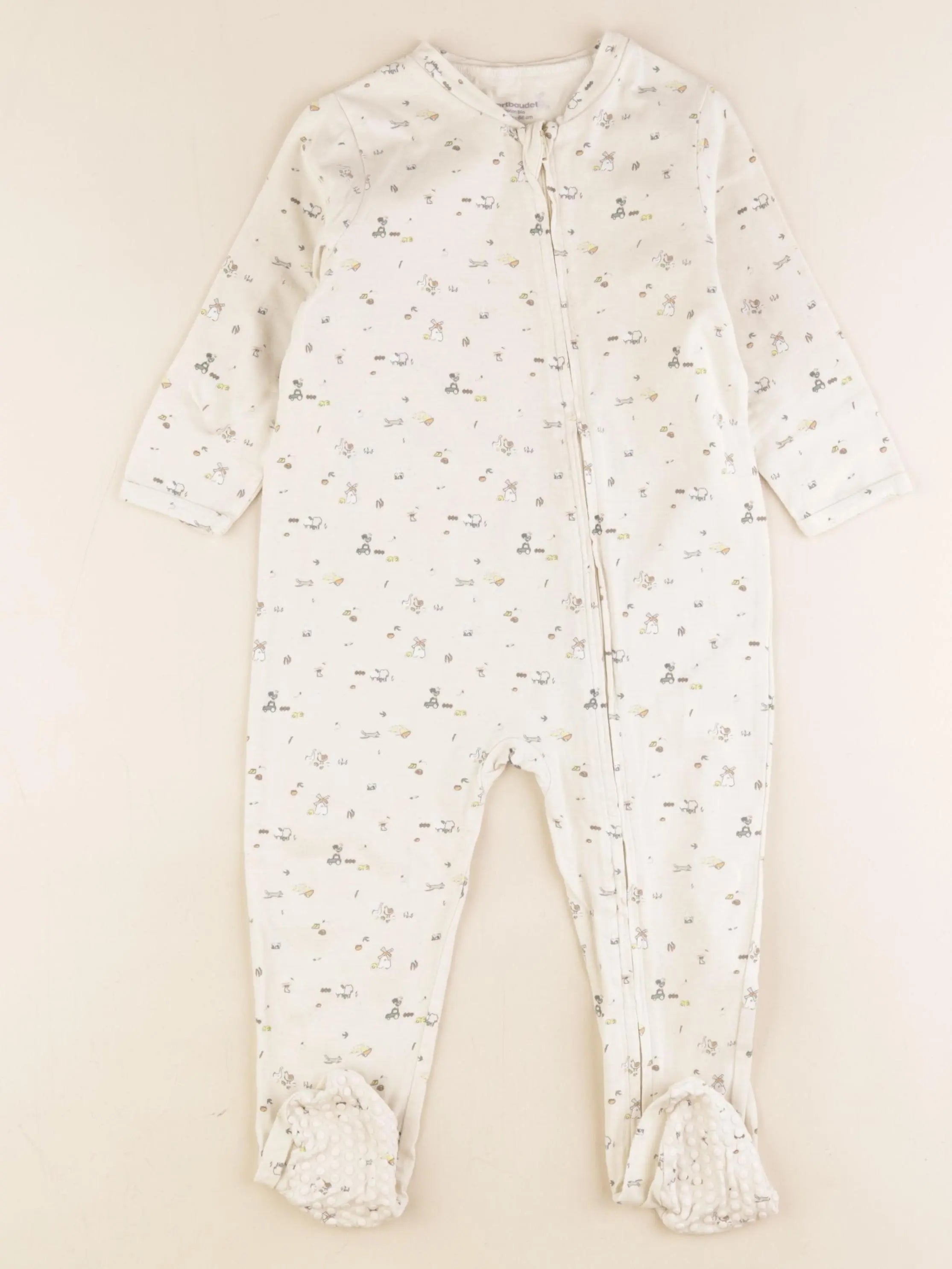 Vertbaudet - pyjama coton beige - 24 mois