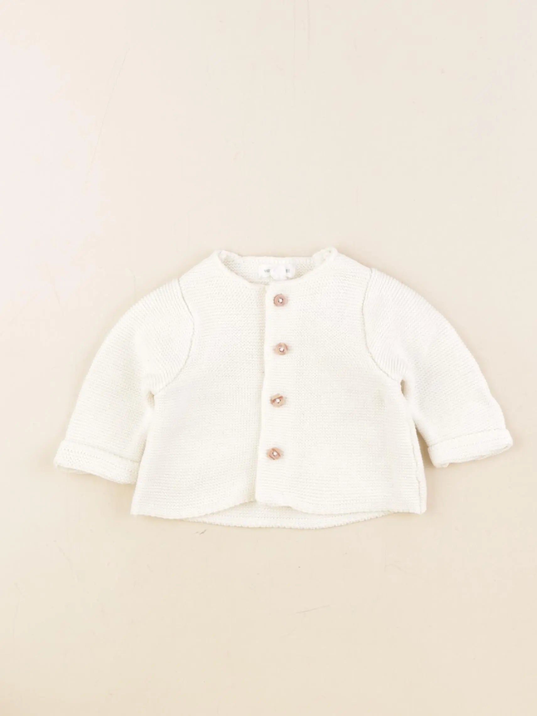 Vertbaudet - gilet blanc - 1 mois