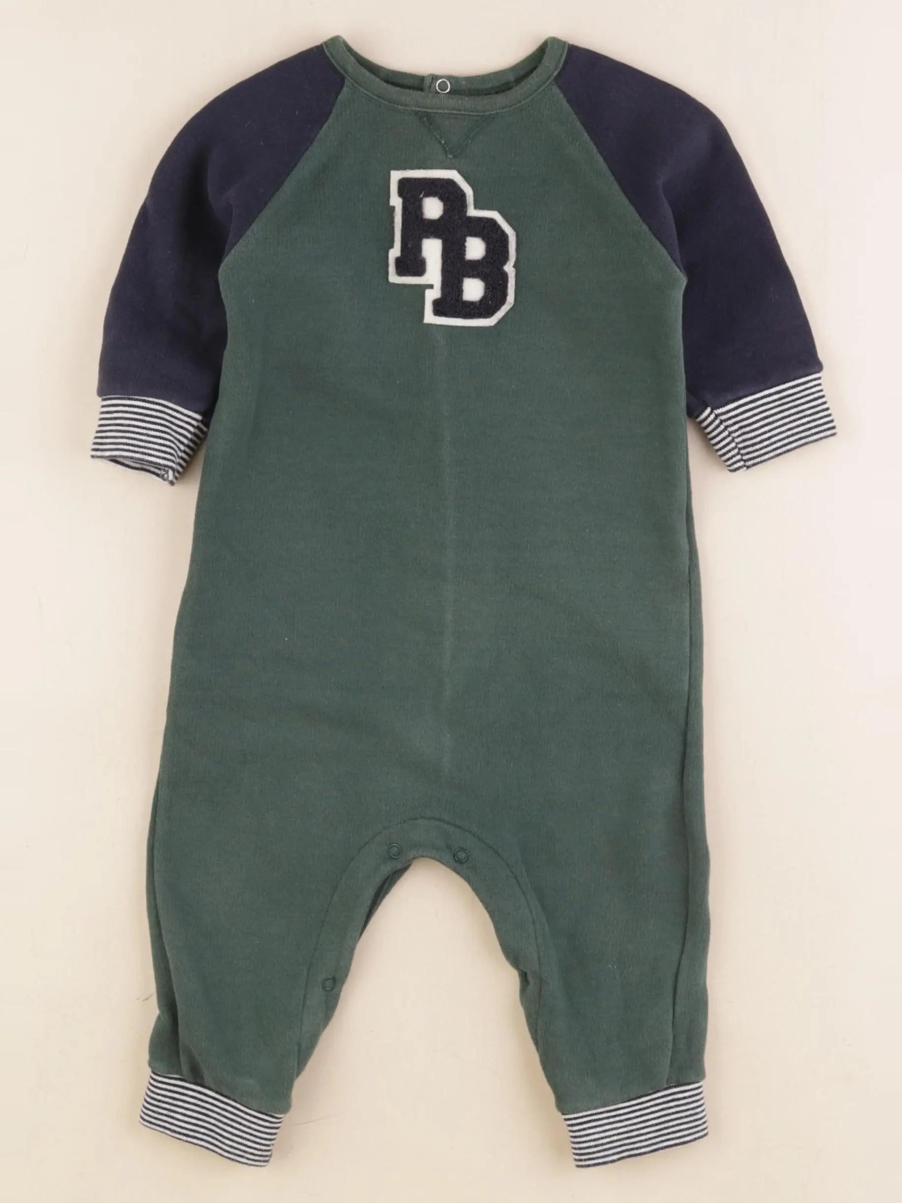 Petit Bateau - combinaison vert - 12 mois