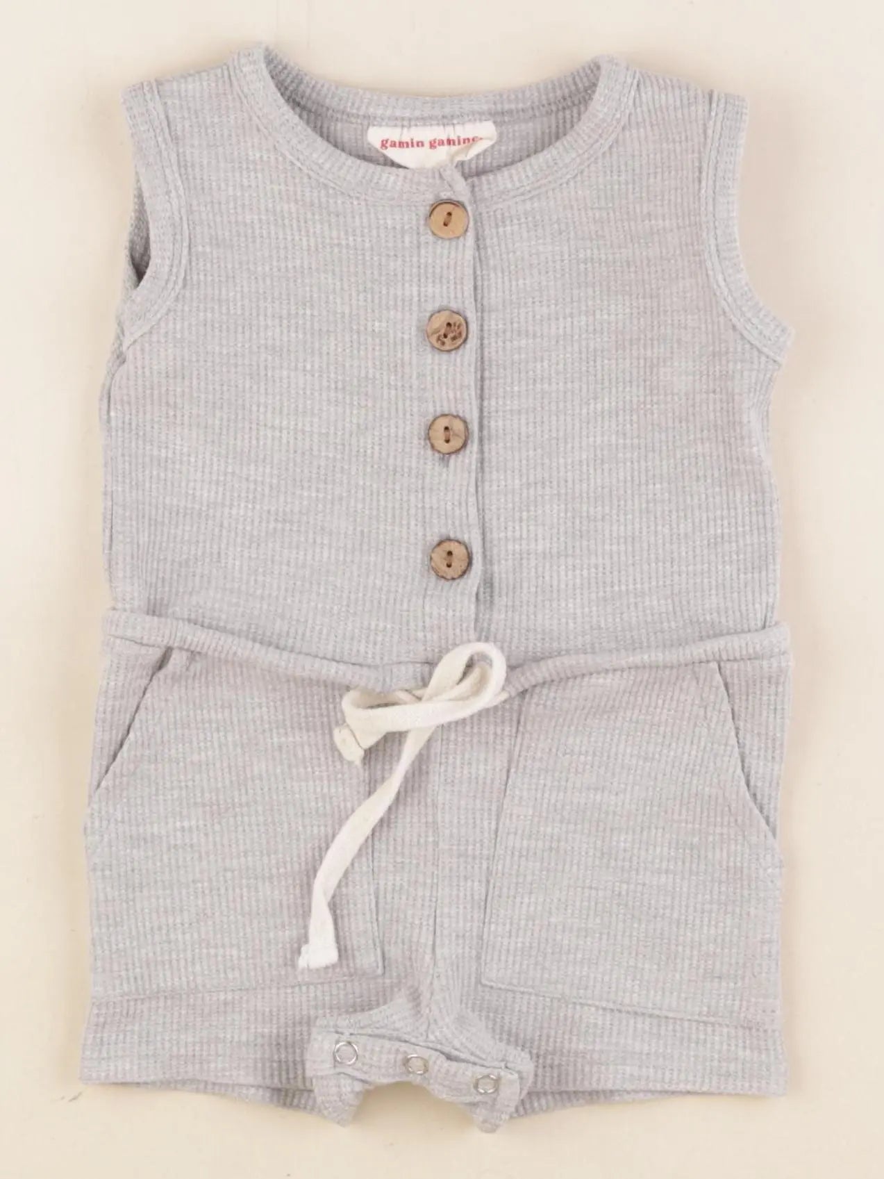 Gamin gamine - combinaison gris - 12/18 mois