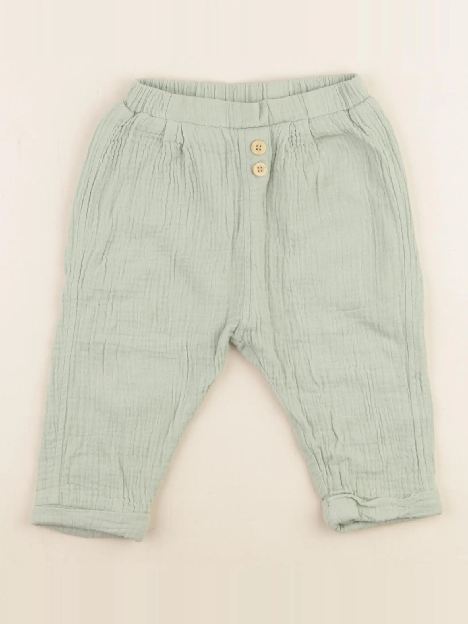 Vertbaudet - pantalon vert - 18 mois