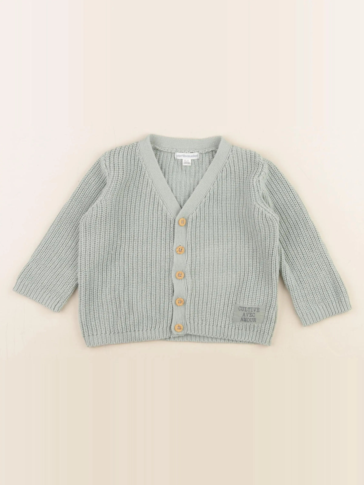 Vertbaudet - gilet vert - 18 mois