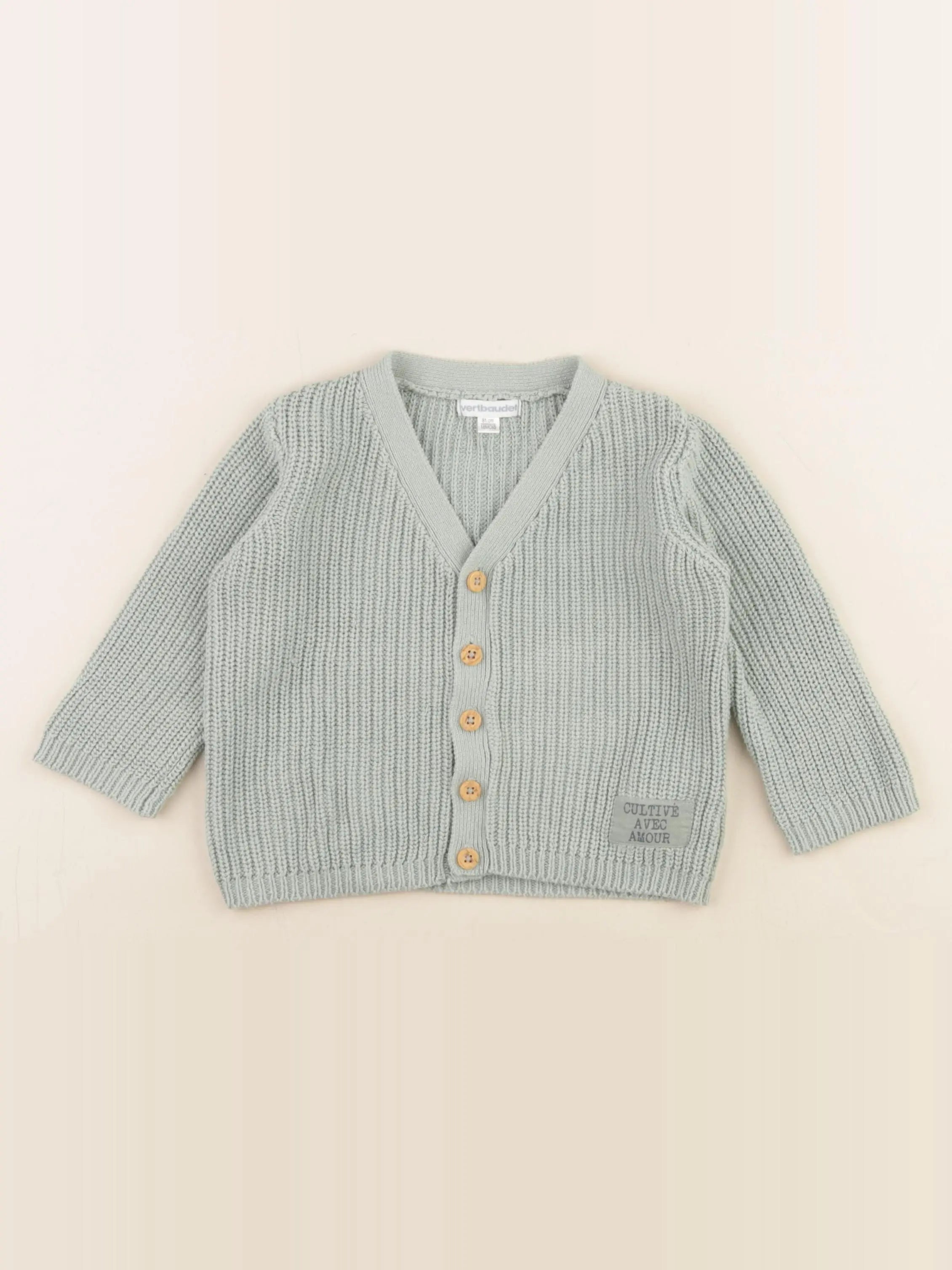 Vertbaudet - gilet vert - 18 mois