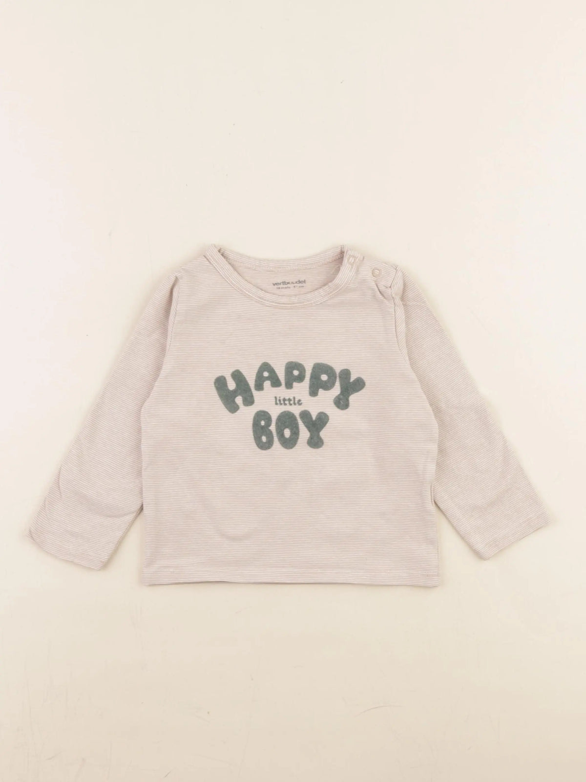 Vertbaudet - tee-shirt beige - 18 mois