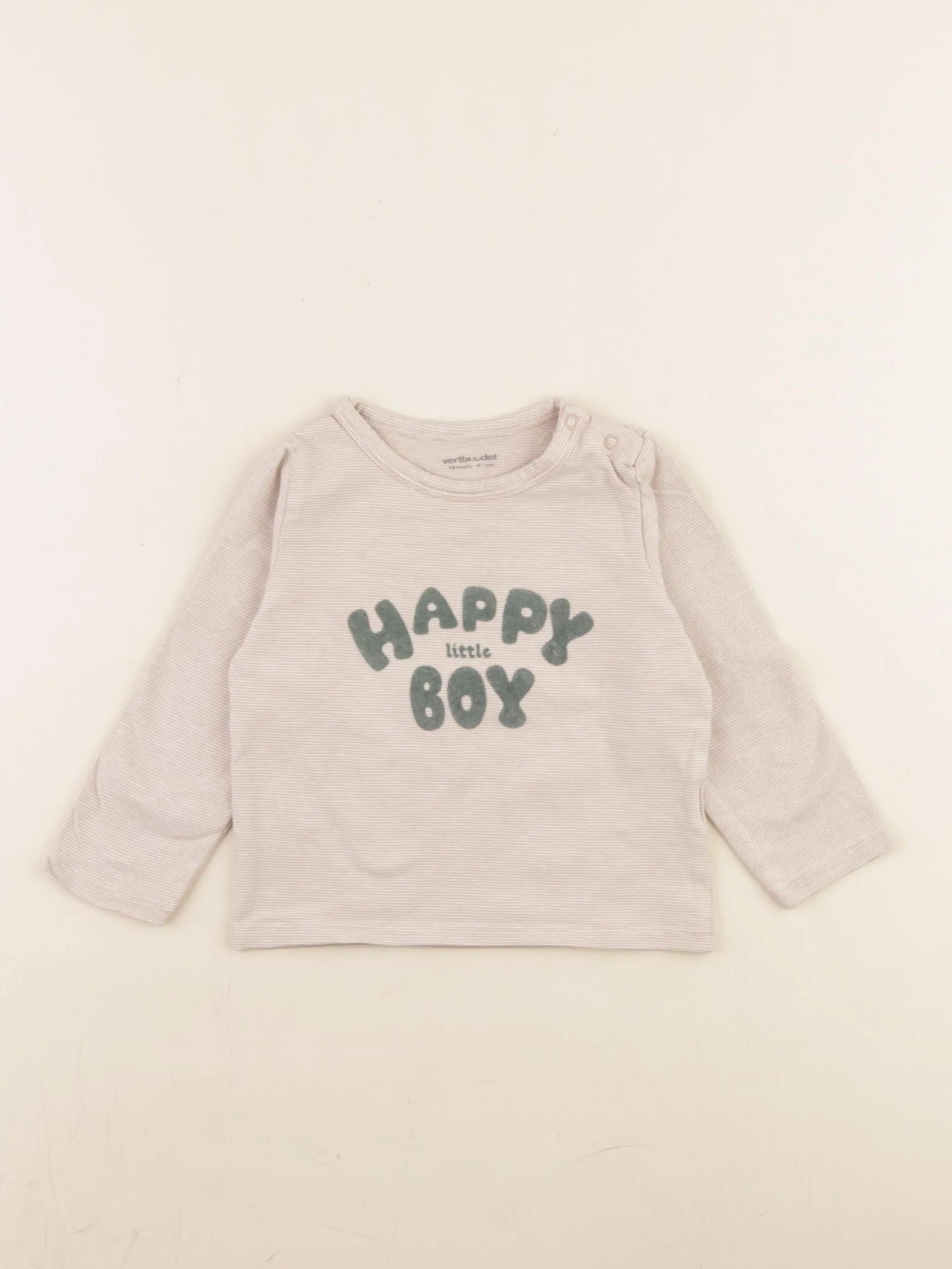 Vertbaudet - tee-shirt beige - 18 mois