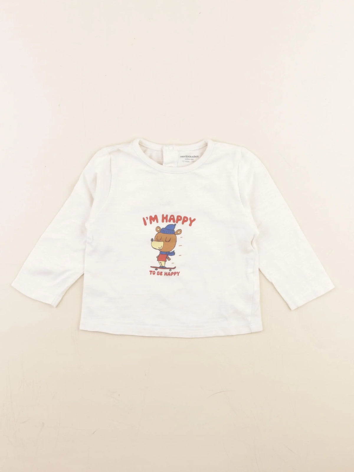 Vertbaudet - tee-shirt blanc - 12 mois