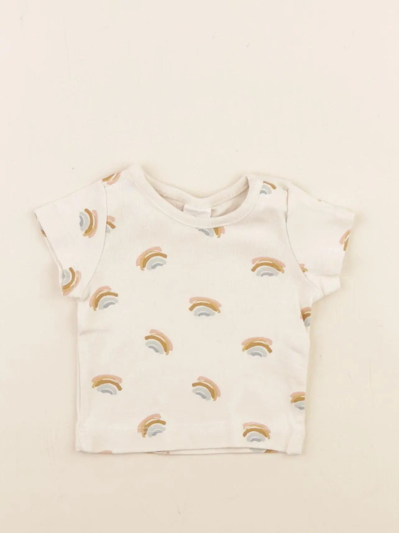 H&M - tee-shirt beige - 1/2 mois