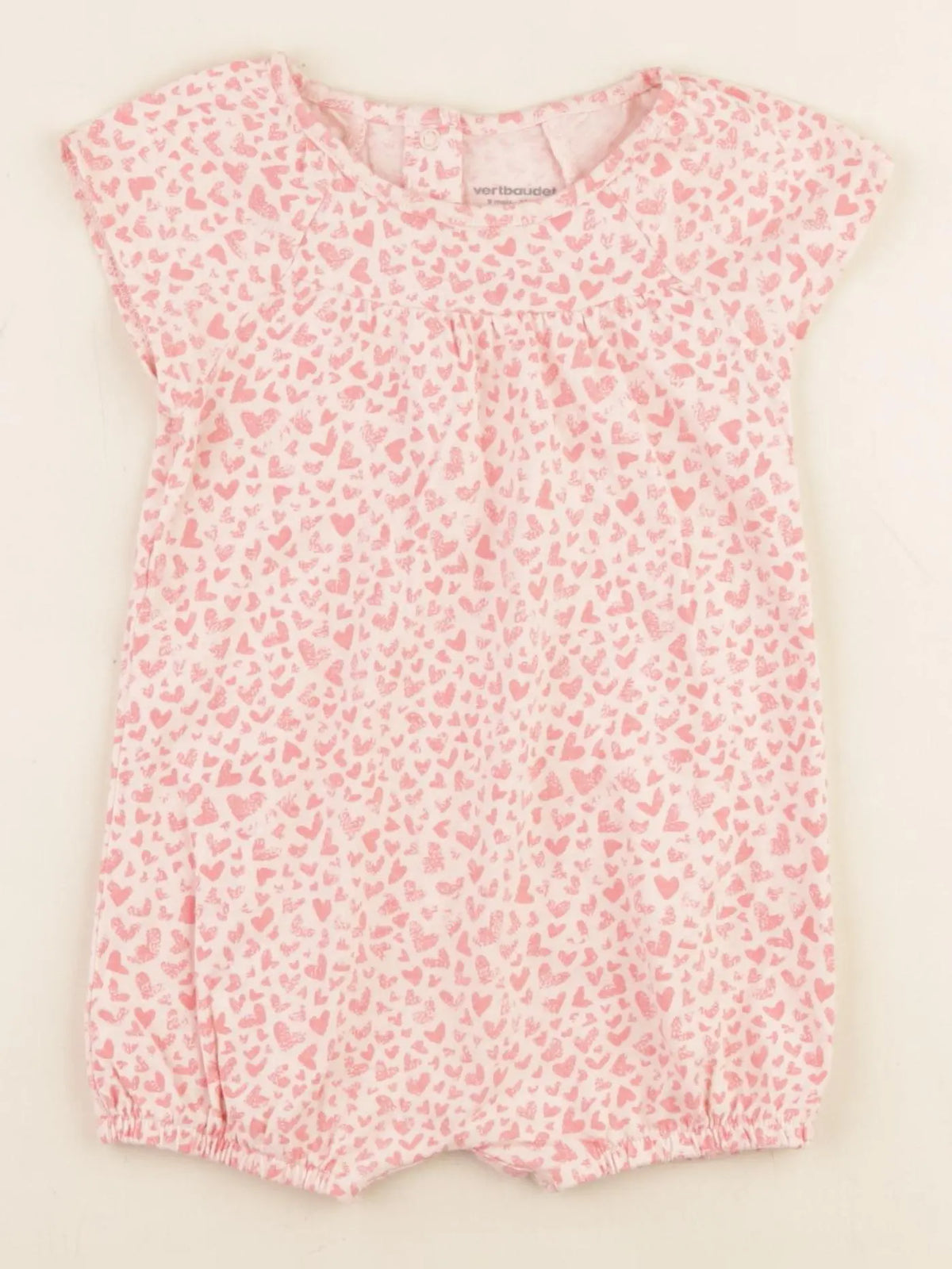 Vertbaudet - pyjama coton rose - 9 mois