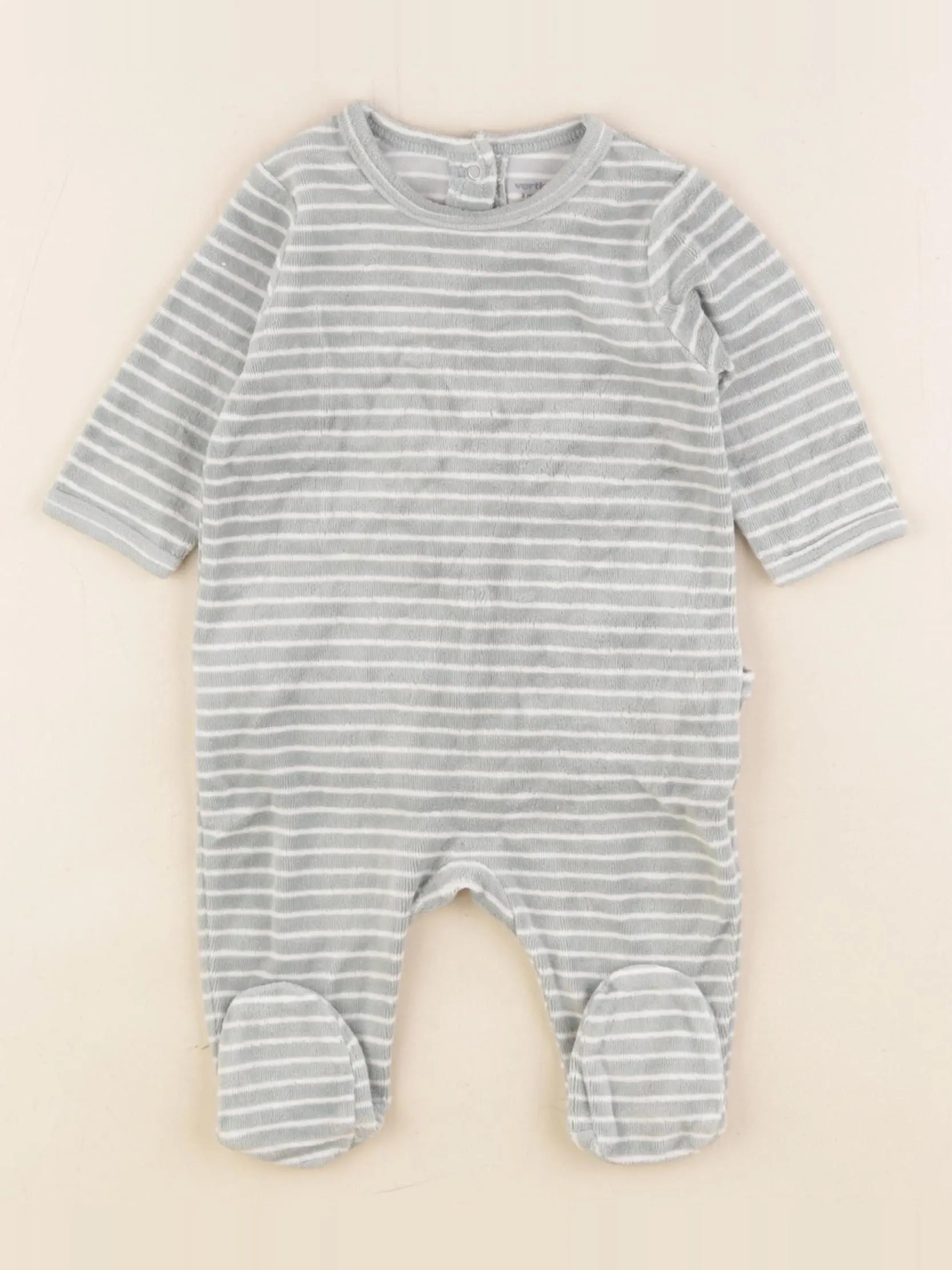 Vertbaudet - pyjama velours vert - 3 mois