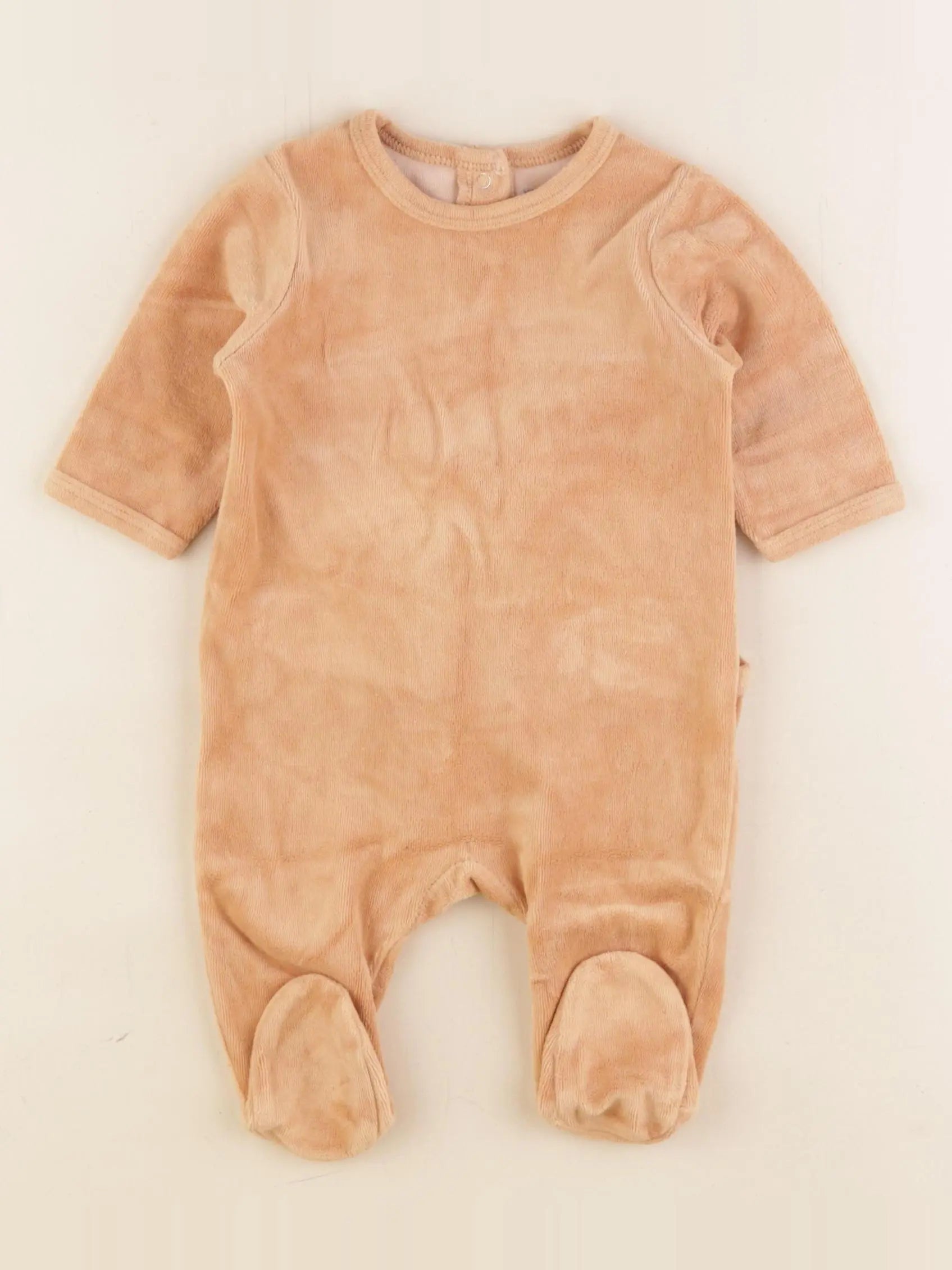 Vertbaudet - pyjama velours marron - 3 mois
