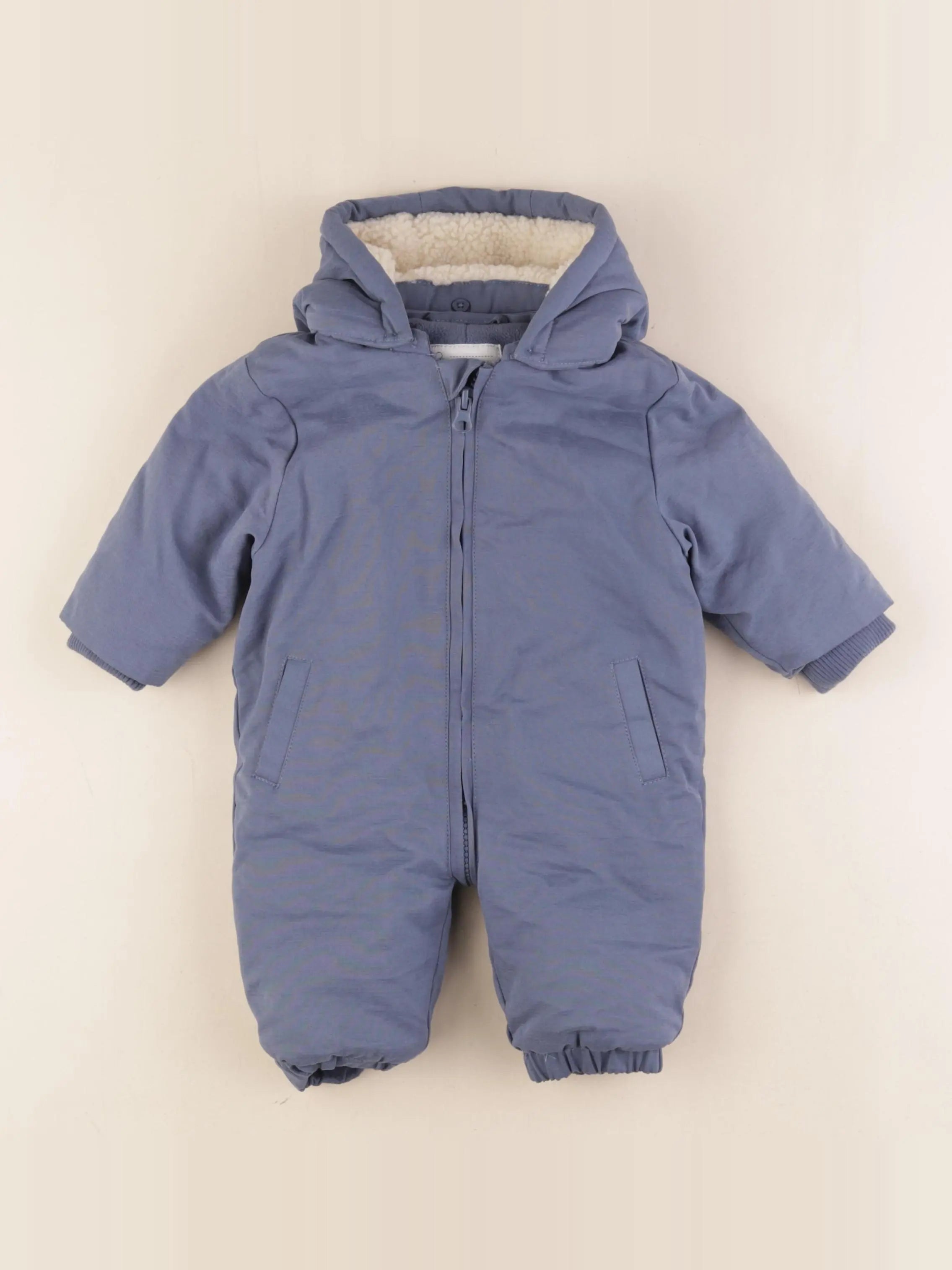 Vertbaudet - combi-pilote col modulable bleu - 3 mois