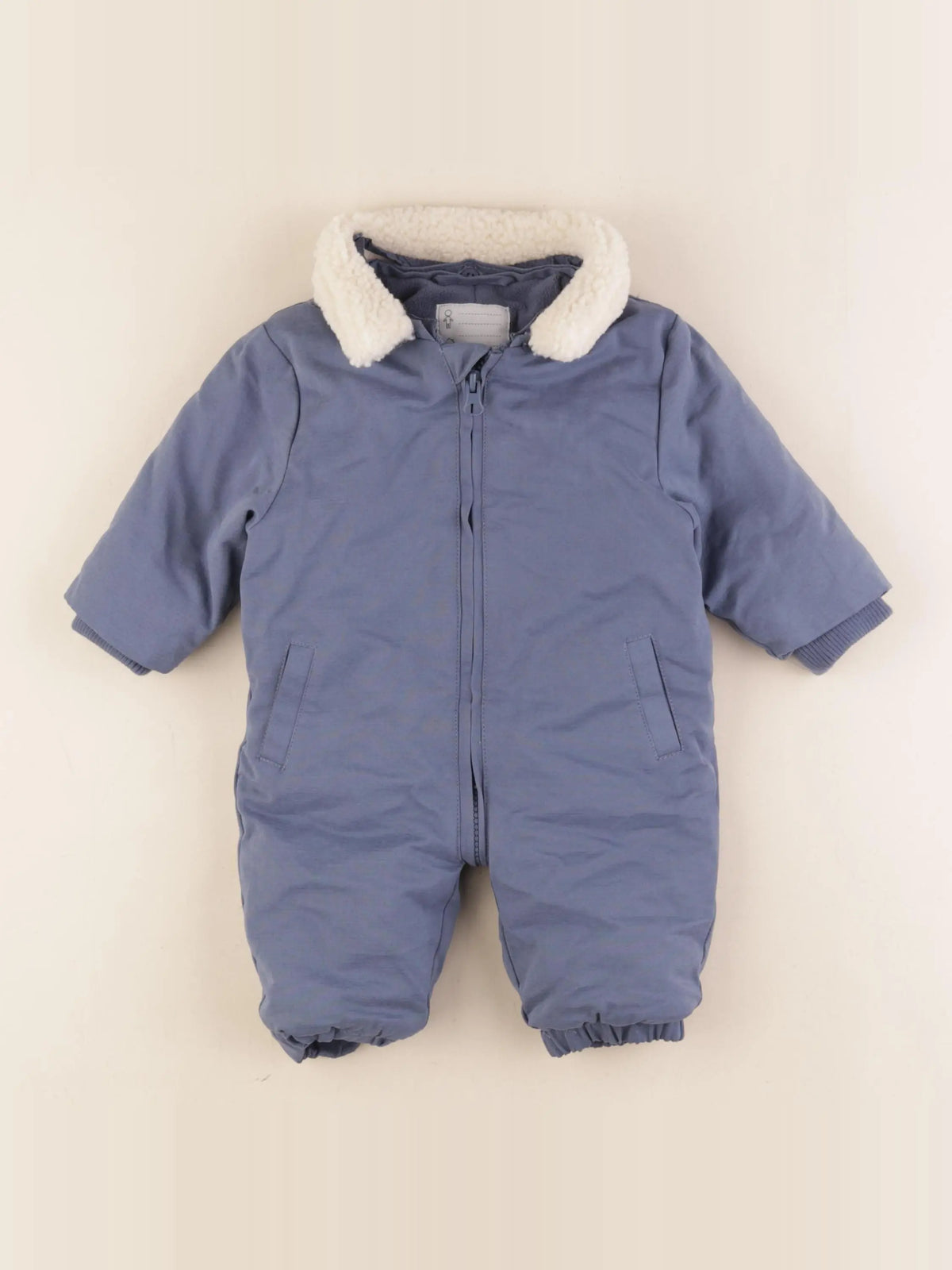 Vertbaudet - combi-pilote col modulable bleu - 3 mois