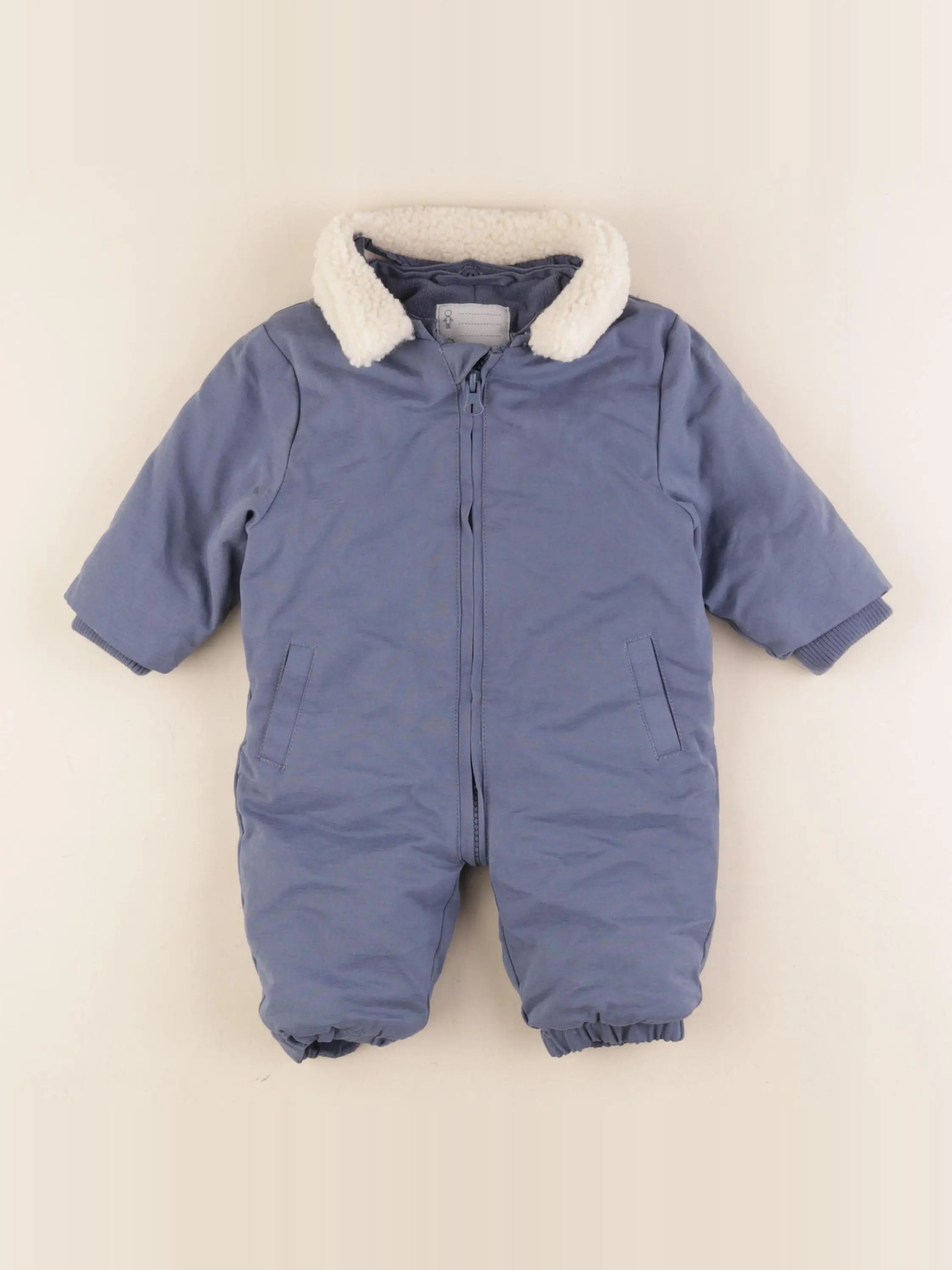 Vertbaudet - combi-pilote col modulable bleu - 3 mois