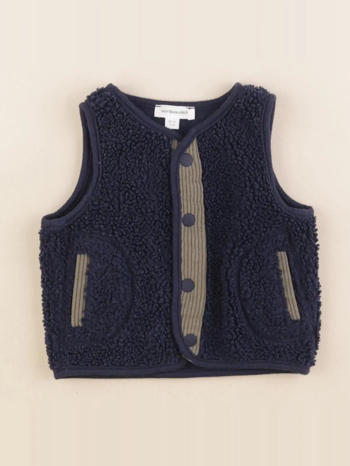 Vertbaudet - gilet bleu - 3 mois