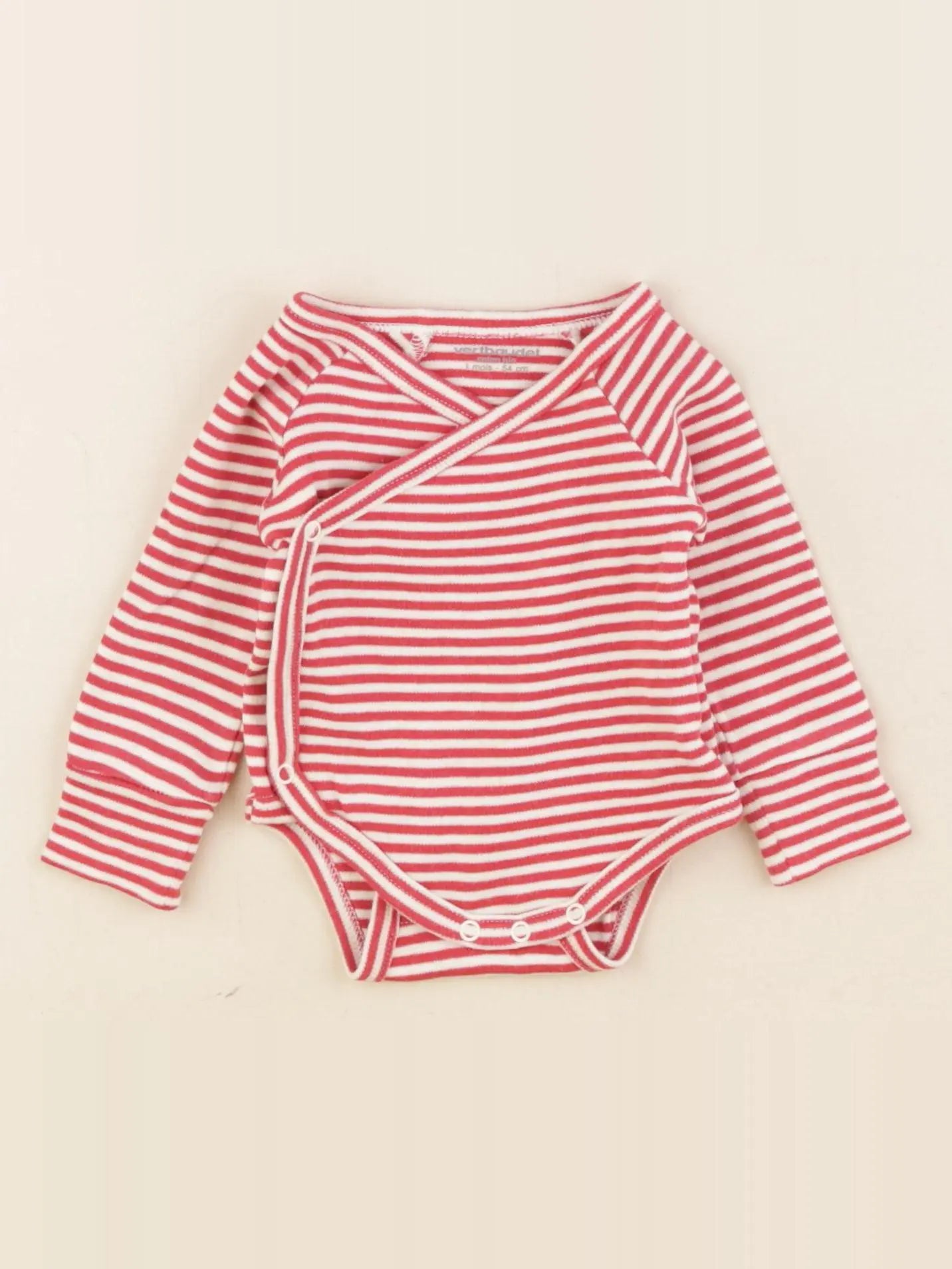 Vertbaudet - body rouge - 1 mois