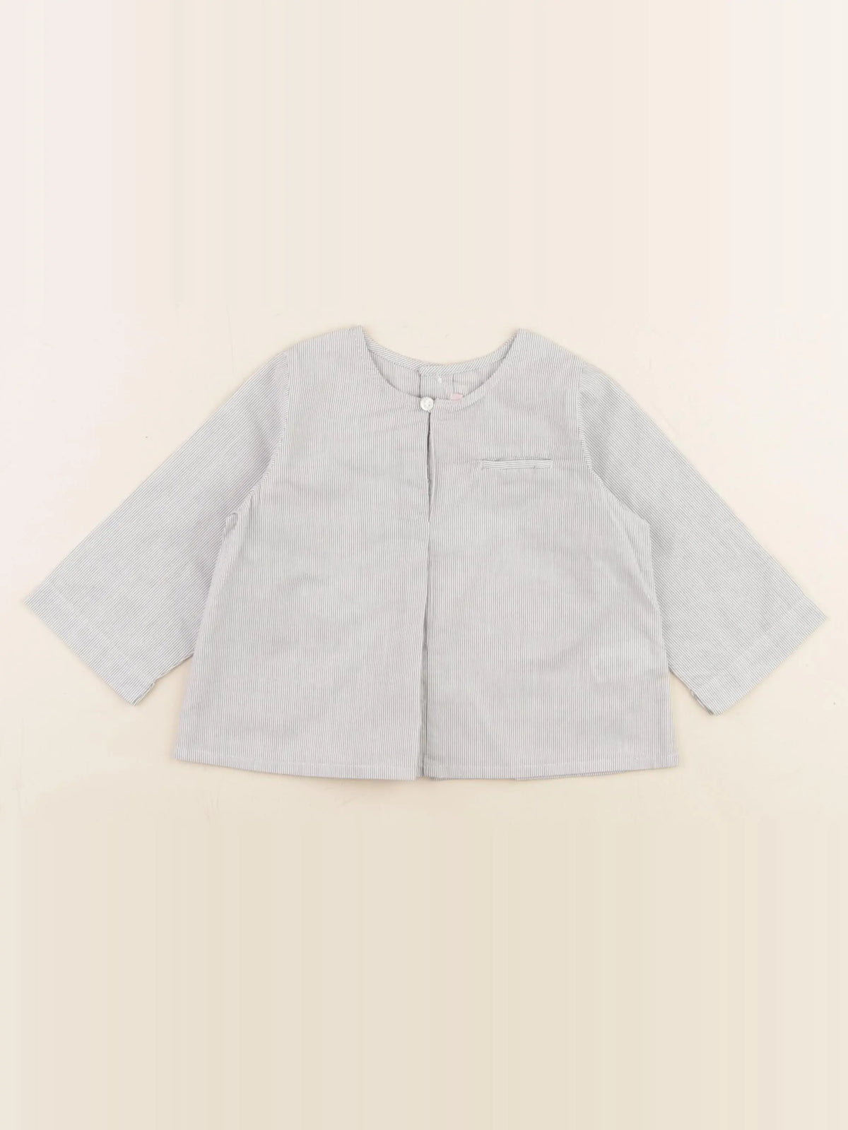 Bonpoint - chemise bleu, blanc - 12 mois