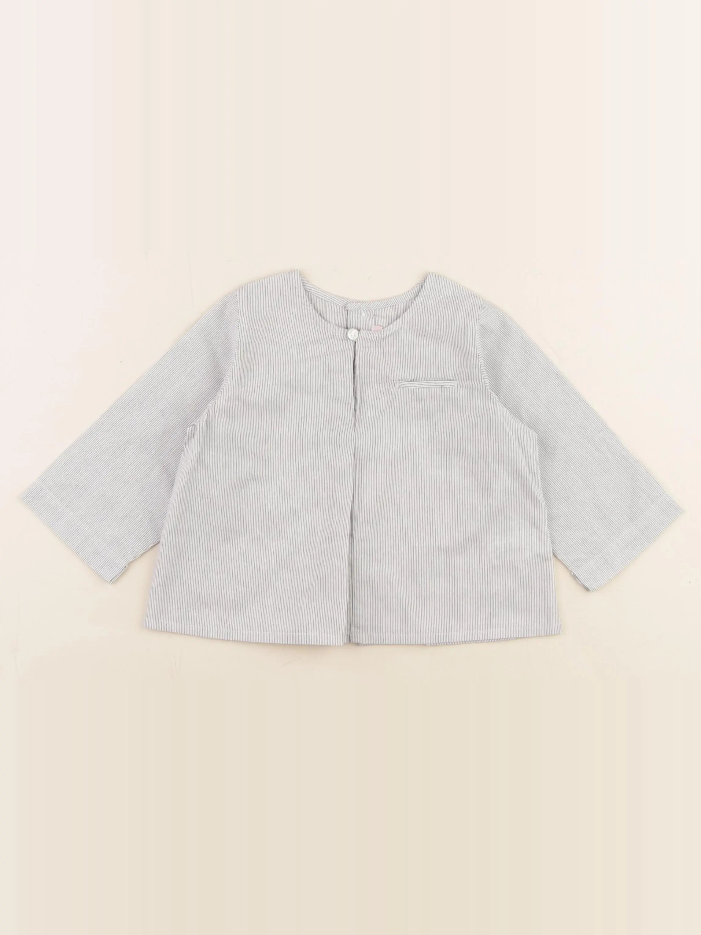 Bonpoint - chemise bleu, blanc - 12 mois