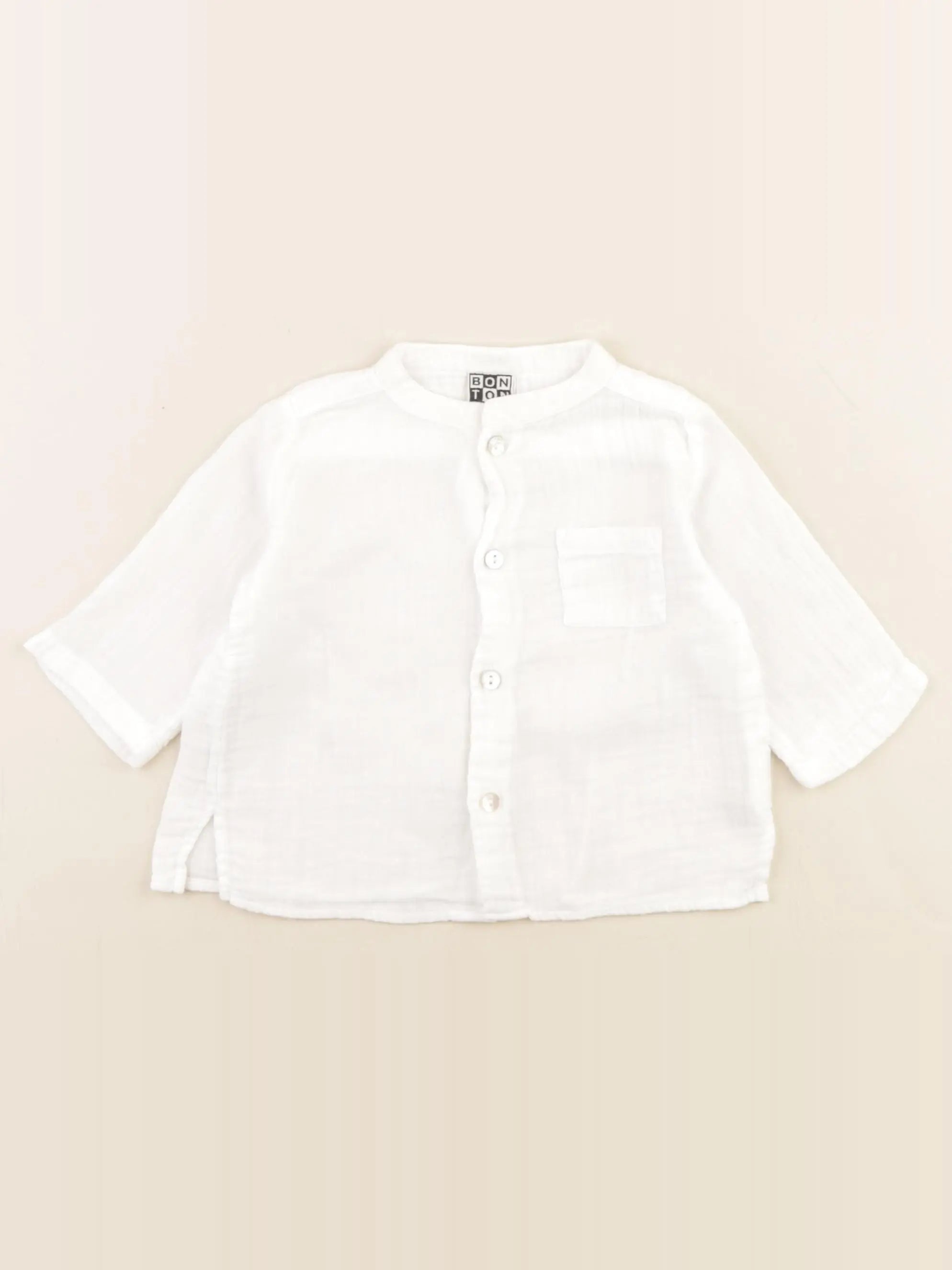 Bonton - chemise blanc - 6 mois