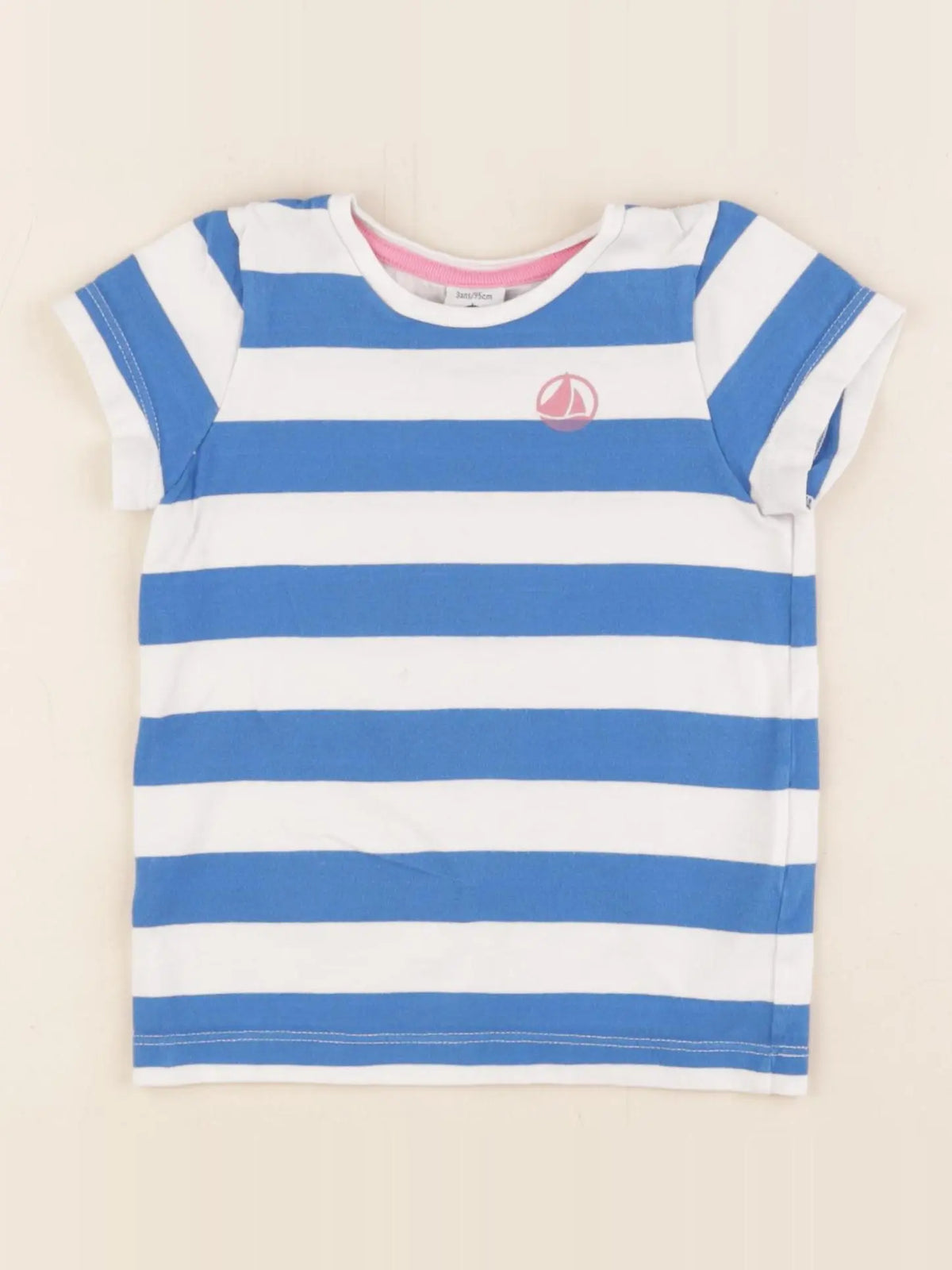 Petit Bateau - tee-shirt bleu - 3 ans