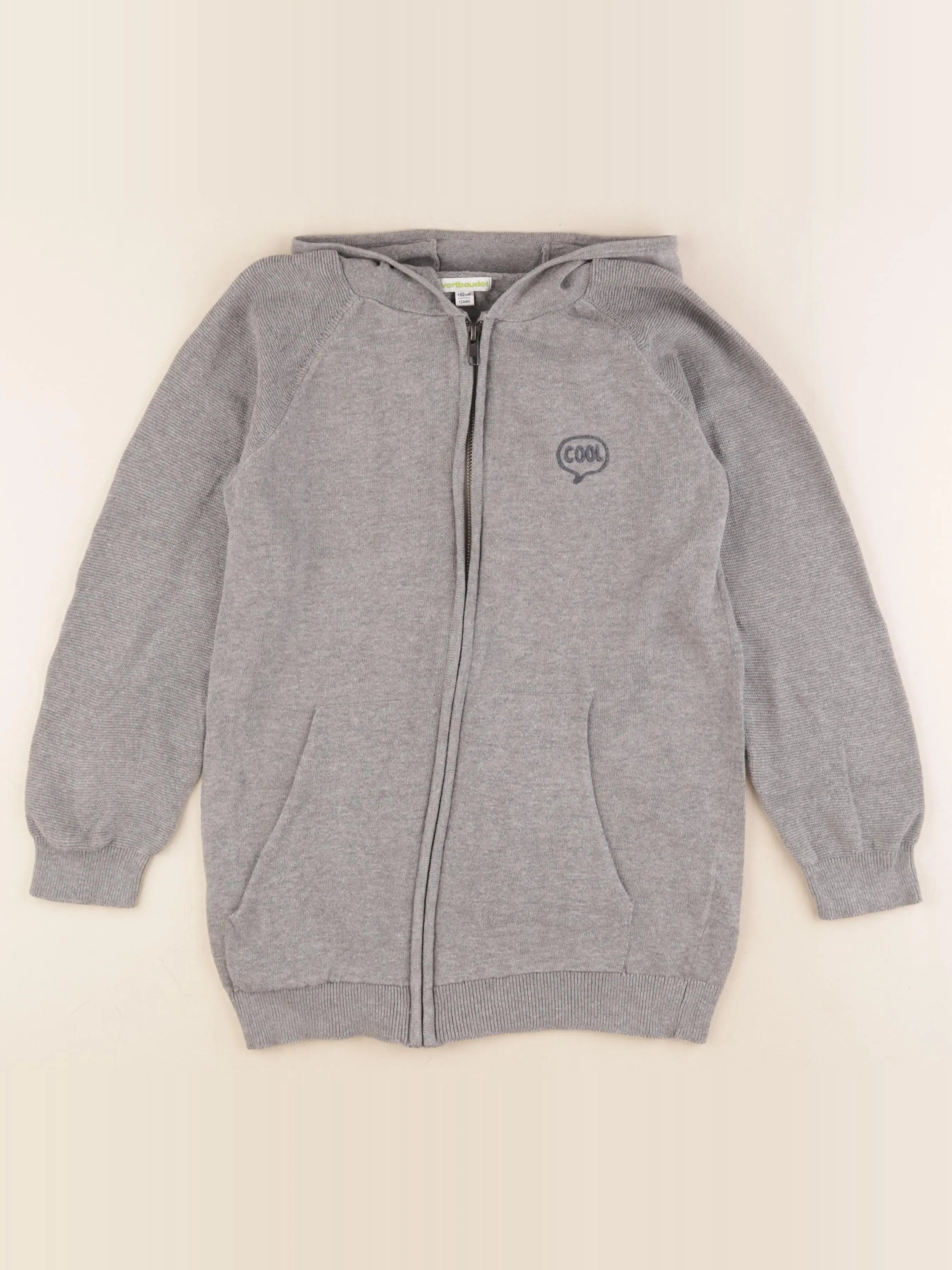 Vertbaudet - gilet gris - 12 ans