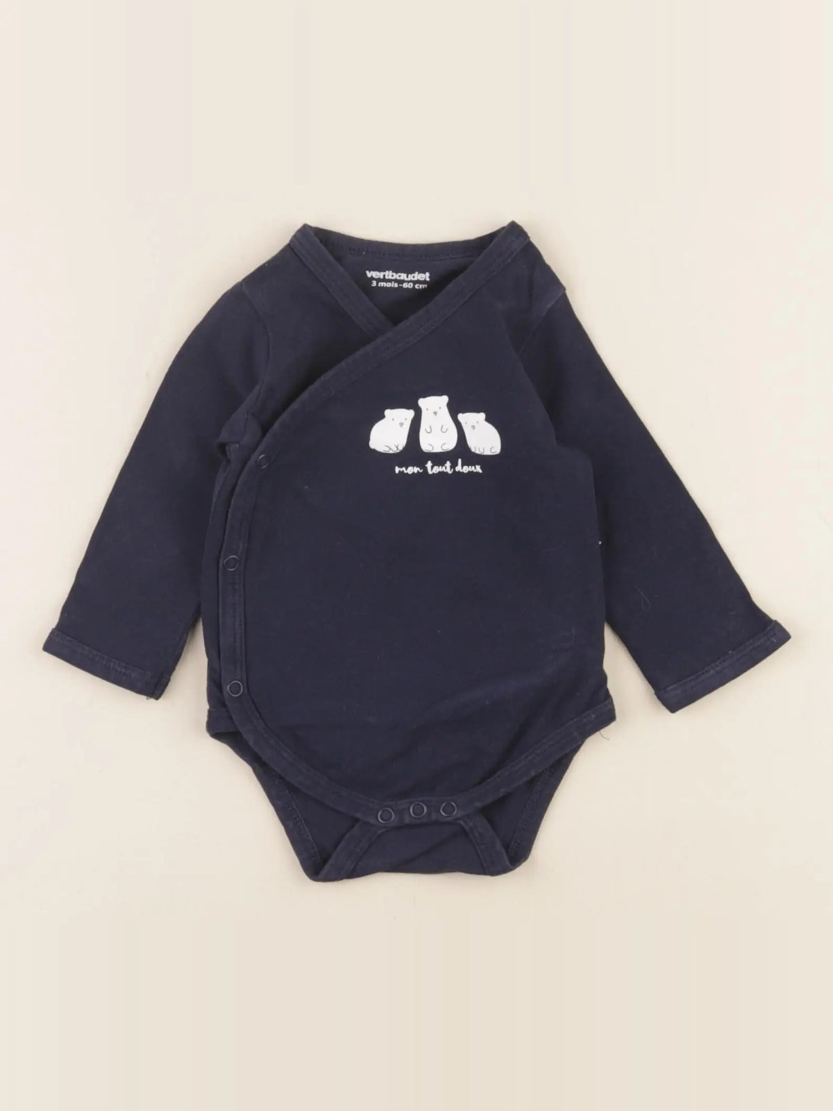 Vertbaudet - body bleu - 3 mois